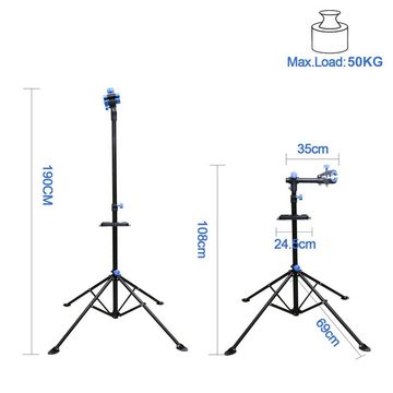 Clanmacy Fahrrad-Montageständer Fahrradreparaturständer Werkzeugschale höhenverstellbar Reparaturständer Zentrierständer Fahrradständer 360° drehbar