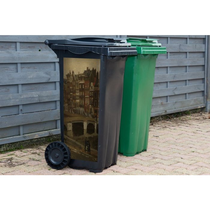 MuchoWow Wandsticker Das Rokin in Amsterdam - Gemälde von George Hendrik Breitner (1 St) Mülleimer-aufkleber Mülltonne Sticker Container Abfalbehälter