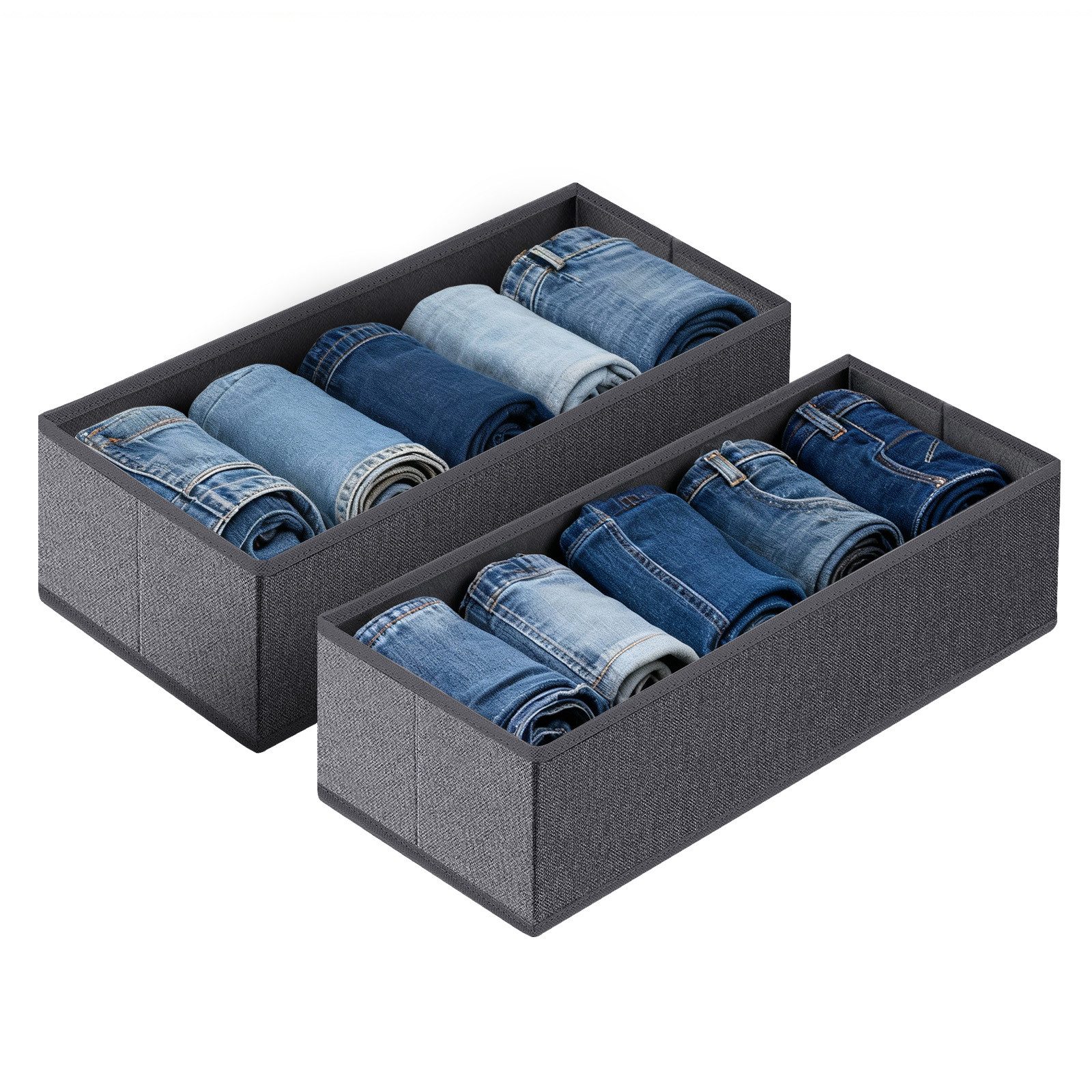 Sekey Aufbewahrungsbox Aufbewahrungsbox Set aus Vliesstoff – faltbarer, 2 St Schubladen Organizer für Schrank und Kleiderschrank 19×40×11 cm