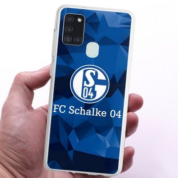 DeinDesign Handyhülle Muster Schalke 04 Camo, Samsung Galaxy A21s Silikon Hülle Bumper Case Handy Schutzhülle