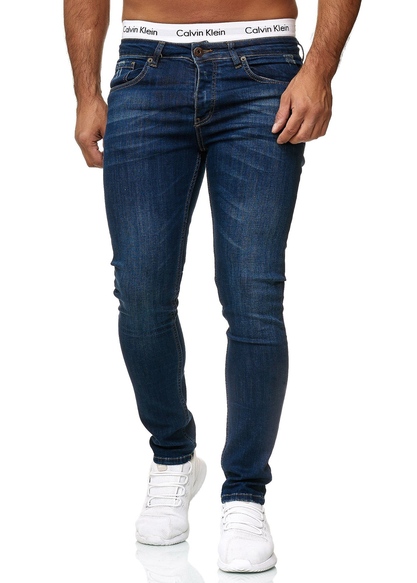 OneRedox Straight-Jeans Bootcut, Blue 607 600JS Designerjeans (Jeanshose Freizeit Business Used Deep Casual 1-tlg)