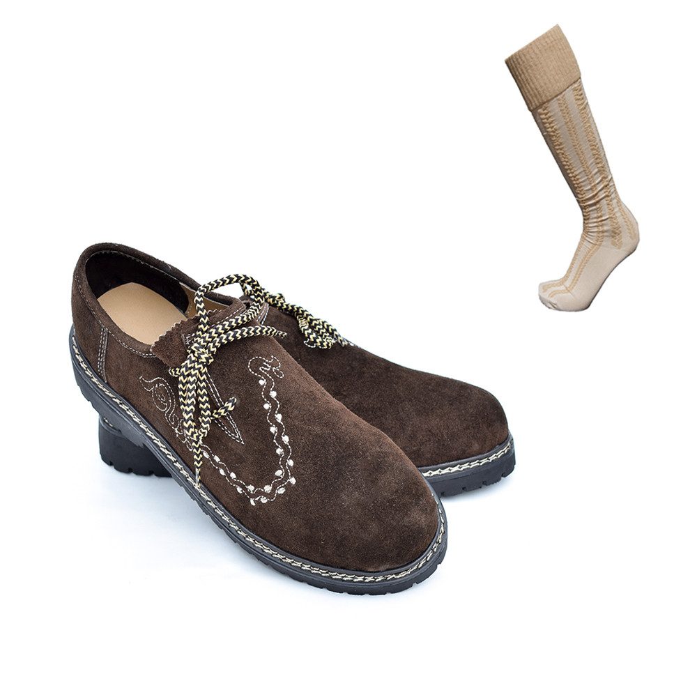 ATTONO Trachtensocken Set Trachtenschuhe Fashion Outdoor Trachten Lederschuhe Herren Schuhe