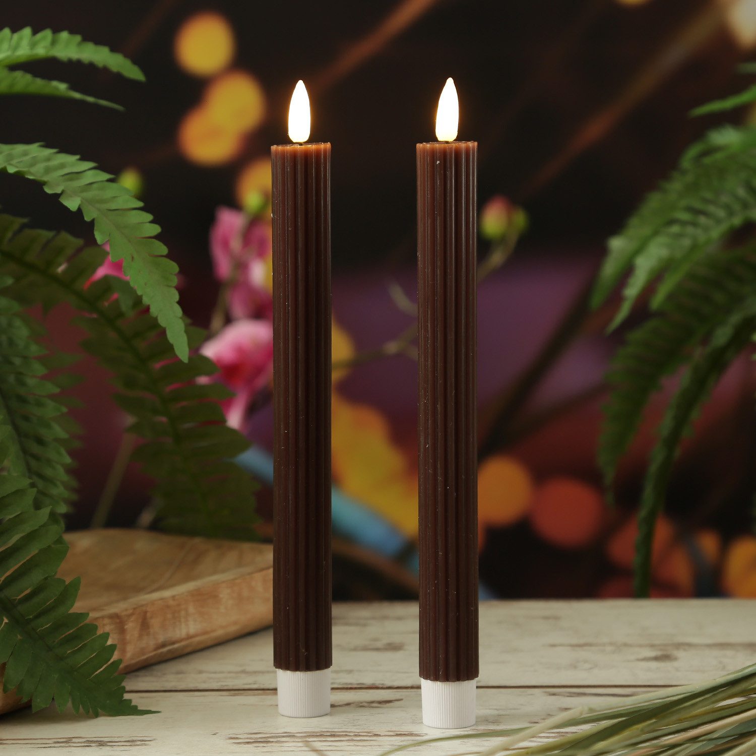 MARELIDA LED-Kerze LED Stabkerzen gerillt Tafelkerzen Dinner Spitzkerzen 25 günstig online kaufen