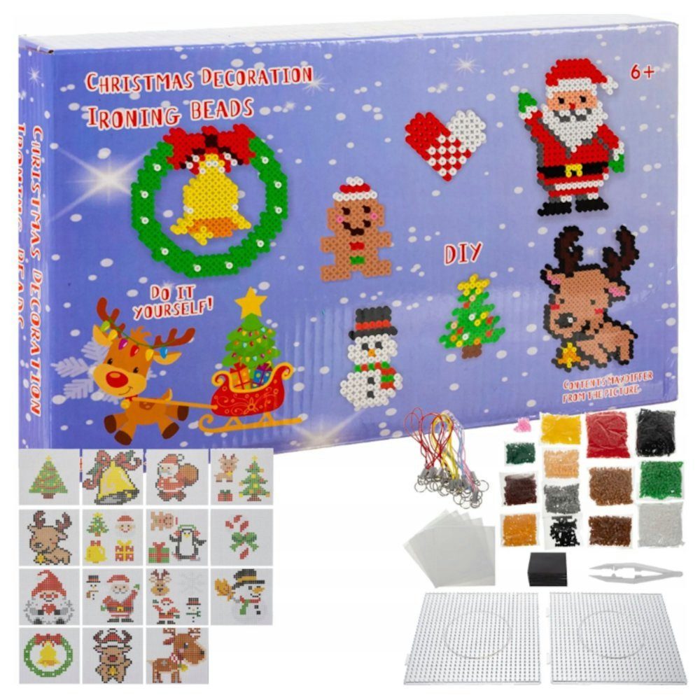 KRUZZEL Steckspielzeug Bügelperlen, (Kinderspielzeug, 6000-tlg), Weihnachten Steckperlen Bastelspaß