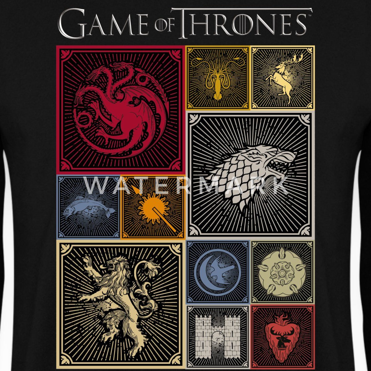 Spreadshirt Sweatshirt Game Of Thrones Königshäuser Kacheln Unisex Pullover (1-tlg)