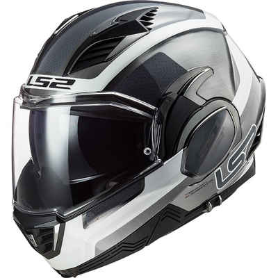 LS2 Motorradhelm LS2 FF900 Valiant II Orbit Jeans Silber Used Klapphelm mit Sonnenblend