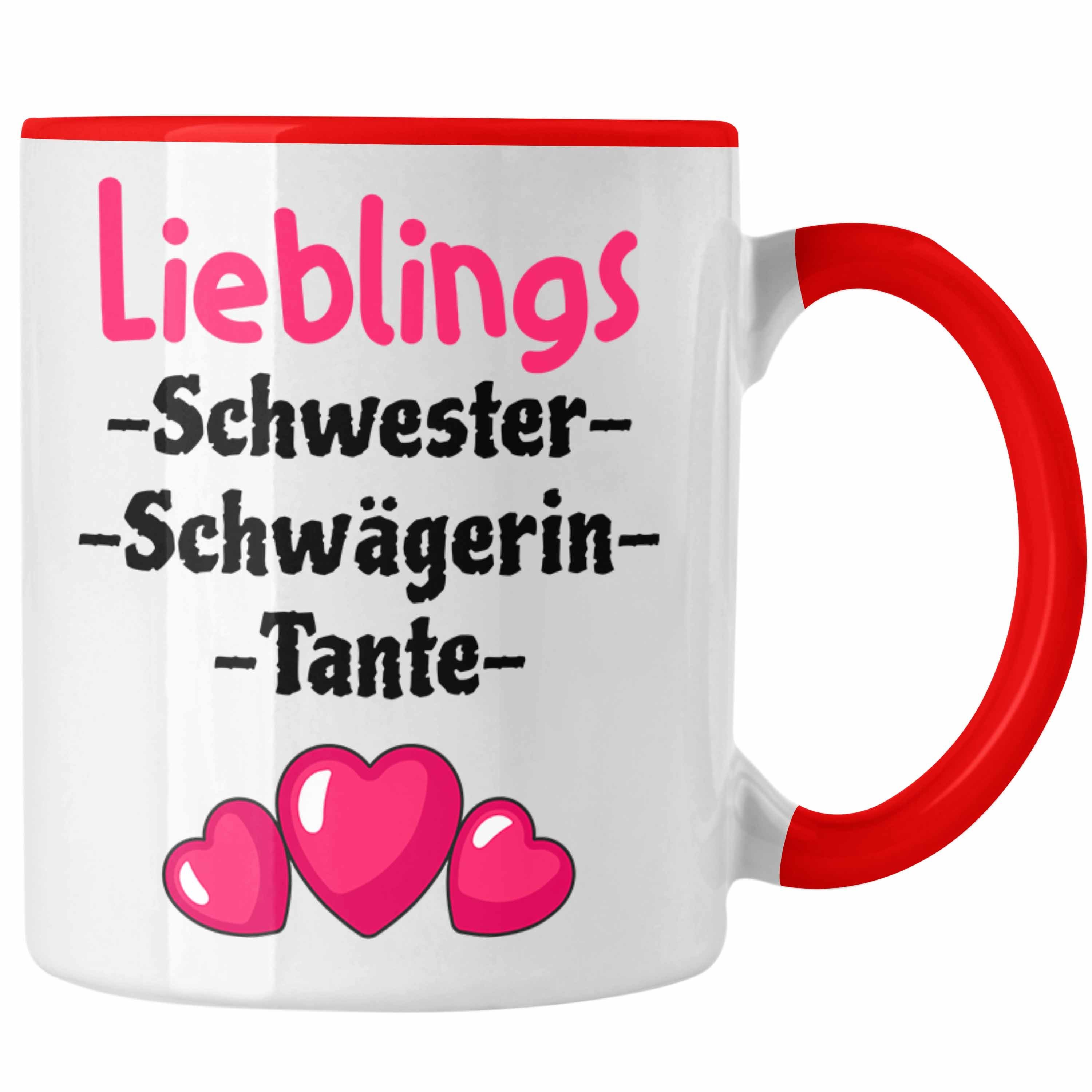 Tasse Tante Tasse Trendation Schwester mit - Lieblings Schwägerin Rot Geschenk Trendation Spruch