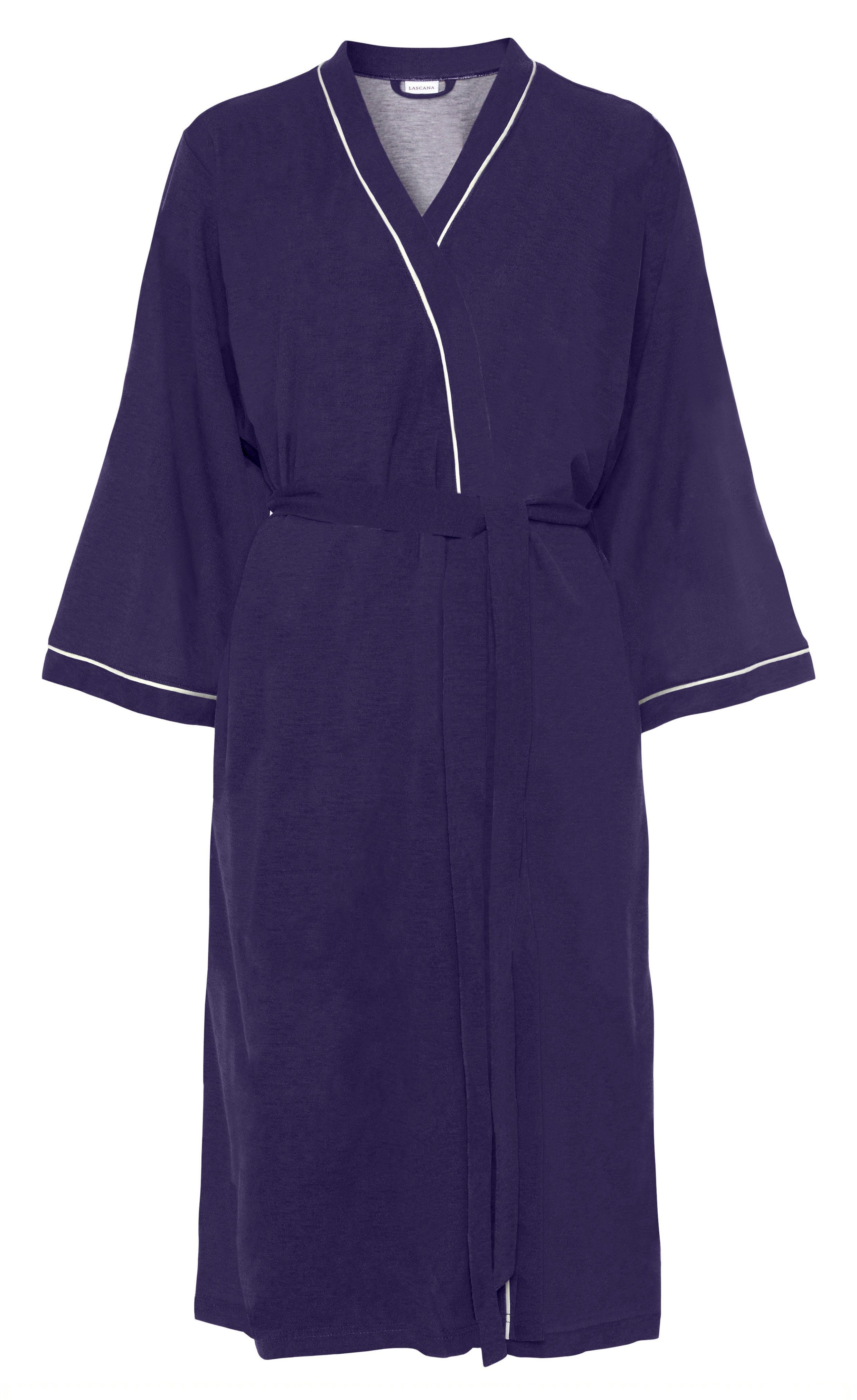LASCANA Kimono, Midilänge, Single-Jersey, Kimono-Kragen, Gürtel, günstig online kaufen