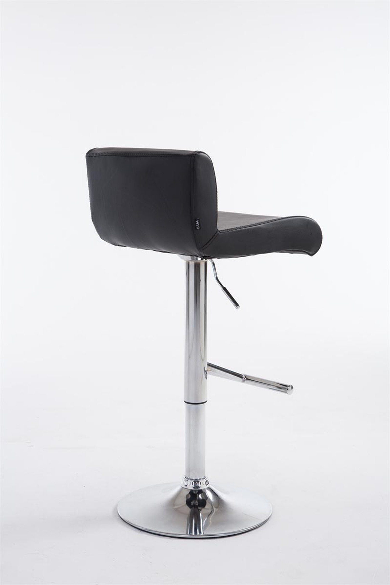 & TPFLiving Barhocker Kunstleder Schwarz Stahl - Calif (Barstuhl höhenverstellbar chromfarbener Tresenhocker), - Theke - 360° für drehbar Hocker - Küche Sitzfläche: