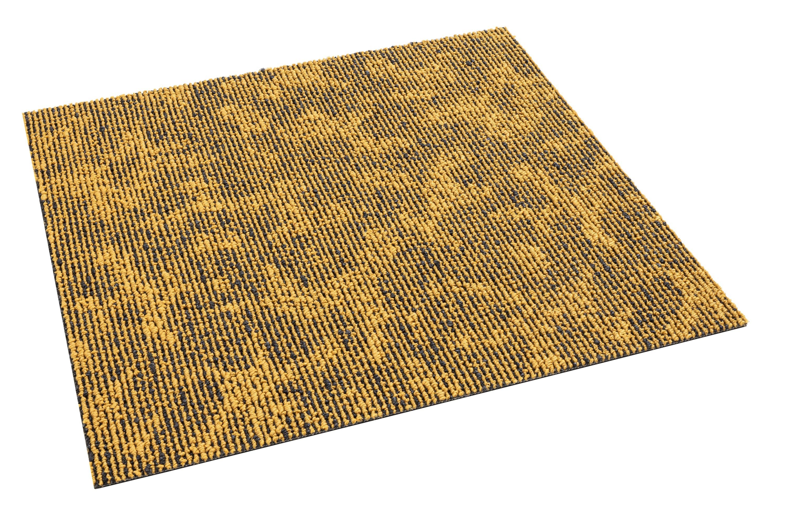 ZENYA Teppich Z014RBT00500035, Zenya Flow Teppichfliesen 50x50 cm - Gelb Gemustert, Selbstliegend