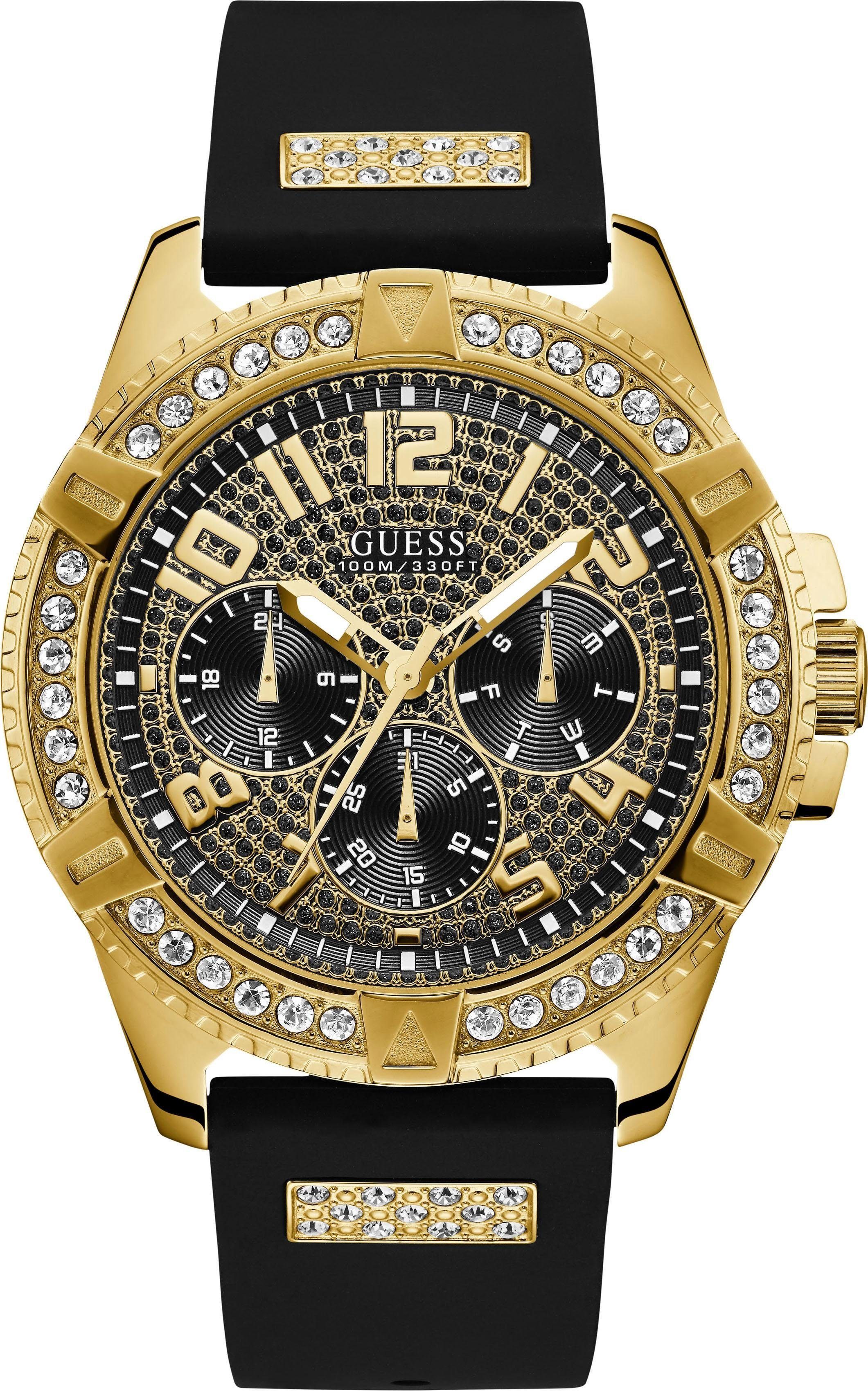 Guess Multifunktionsuhr FRONTIER, W1132G1, Armbanduhr, Quarzuhr, Herrenuhr