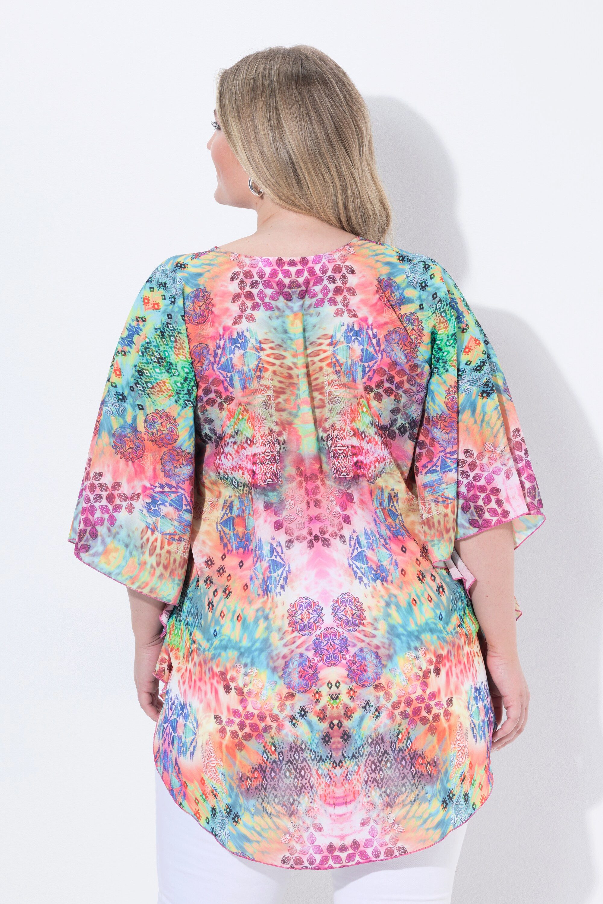 MIAMODA Longbluse Blusenkaftan Loose Fit Allovermuster