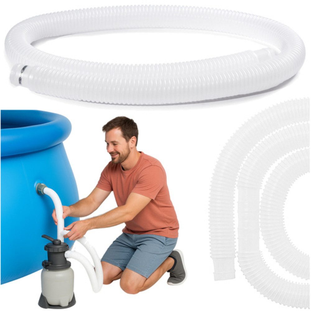 Intex Poolschlauch Pumpenschlauch Pooladapter, Der 1,5 m lange Poolschlauch (32 mm), (Spar-Set, 1 St., Poolpumpen), Typ B 2er-Set ermöglicht den reibungslosen Anschluss