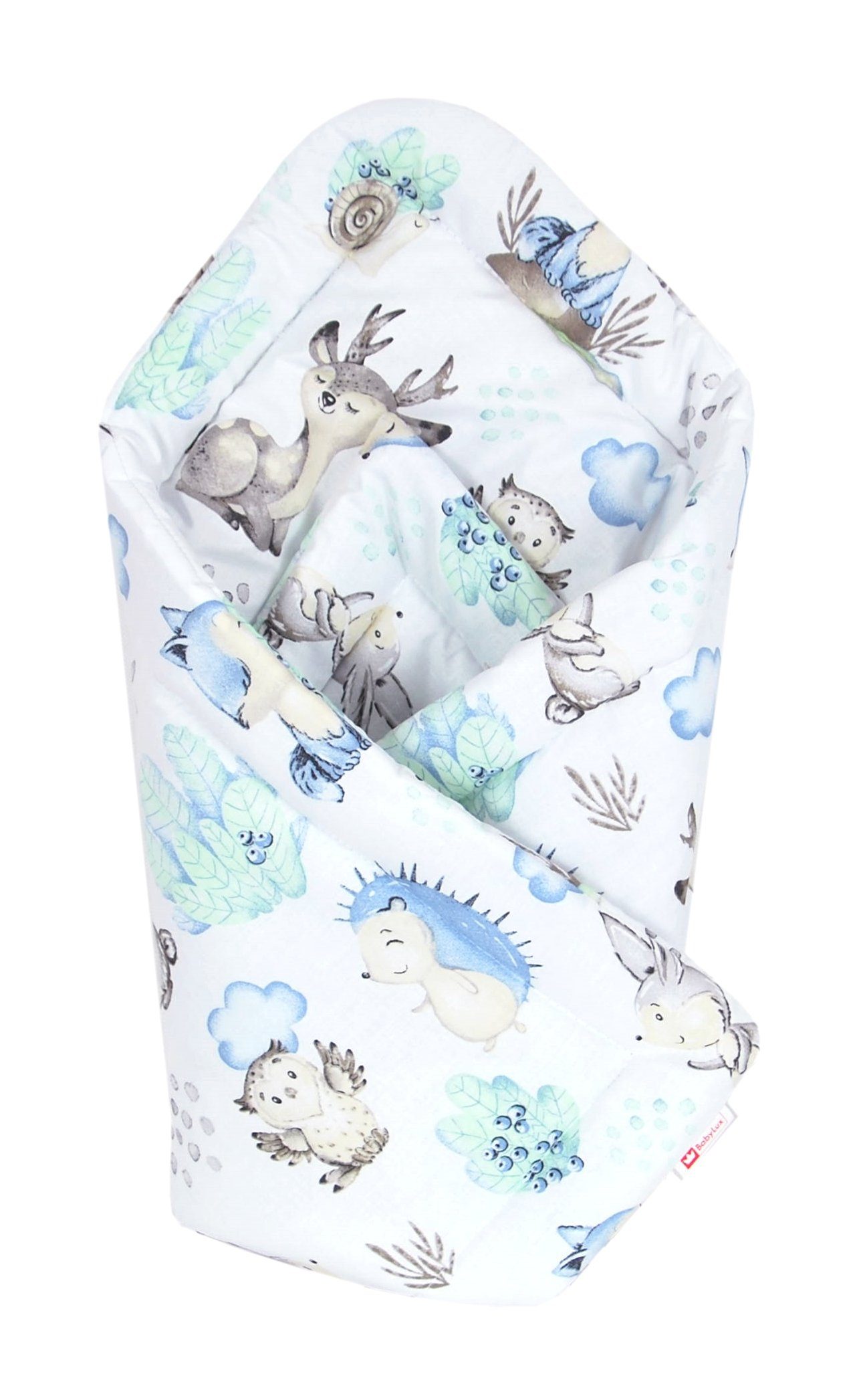 Babydecke BABYLUX Einschlagdecke BABYHÖRNCHEN 75x75cm Neugeborene