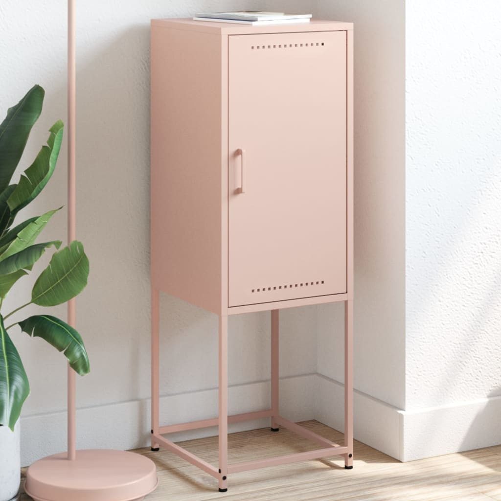 vidaXL Highboard Highboard Rosa 36x39x107 cm Stahl (1 St)