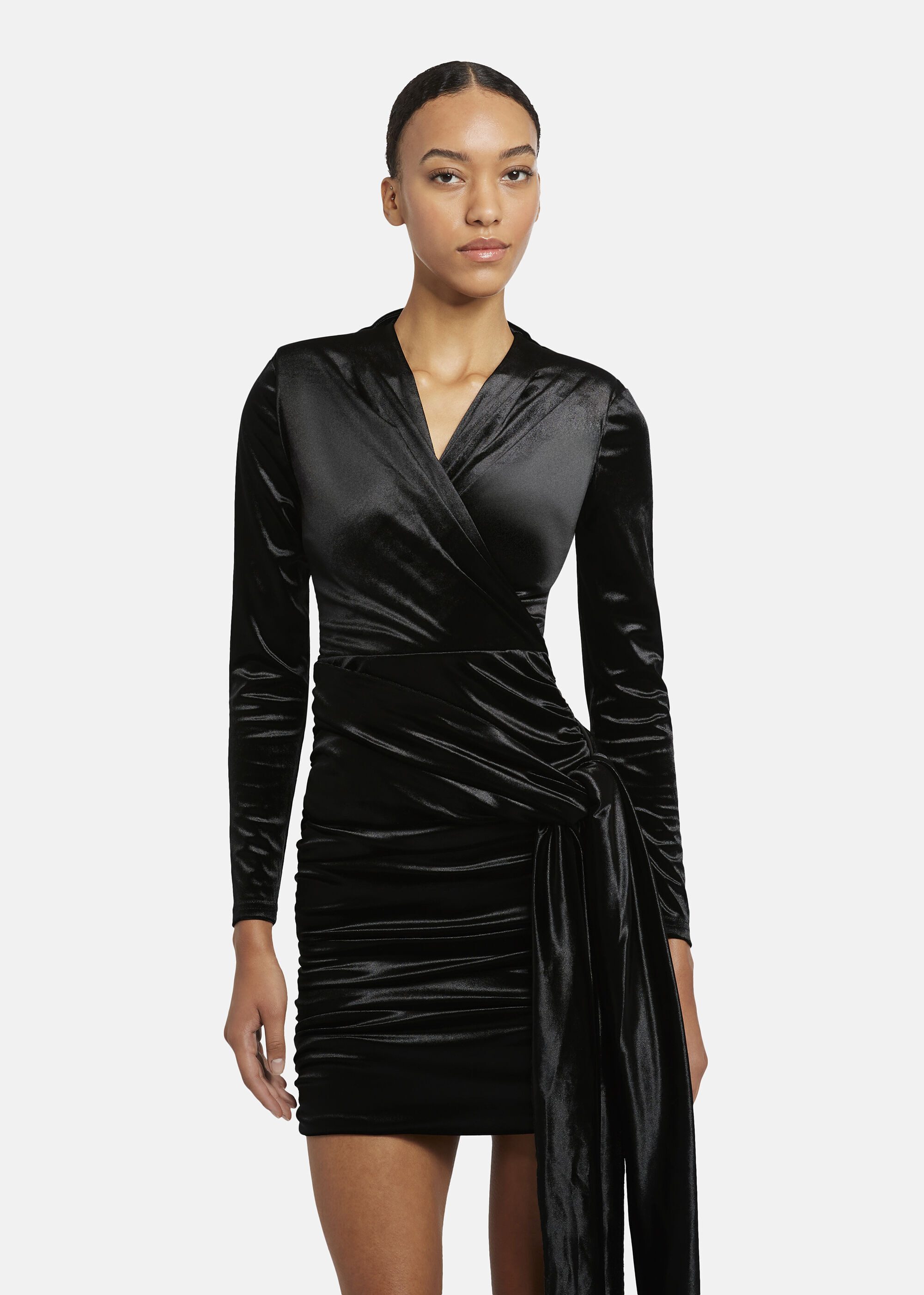 Nicowa A-Linien-Kleid NOSIMA (1-tlg) aus Samt mit Taillenschleppe