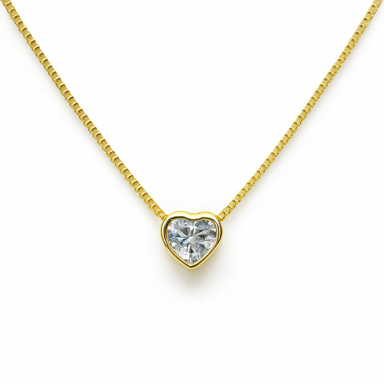 Herzkette Kette „Querida“ vergoldet – 925 Silber & Herzanhänger