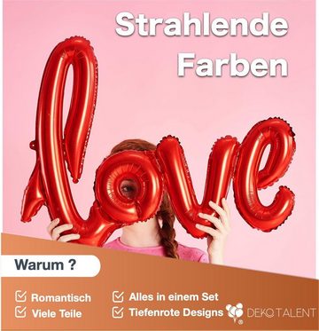 Dekotalent® Hängedekoration XXL Valentinstag Deko Set Herzluftballons Girlande Love Folienballon (100 St)