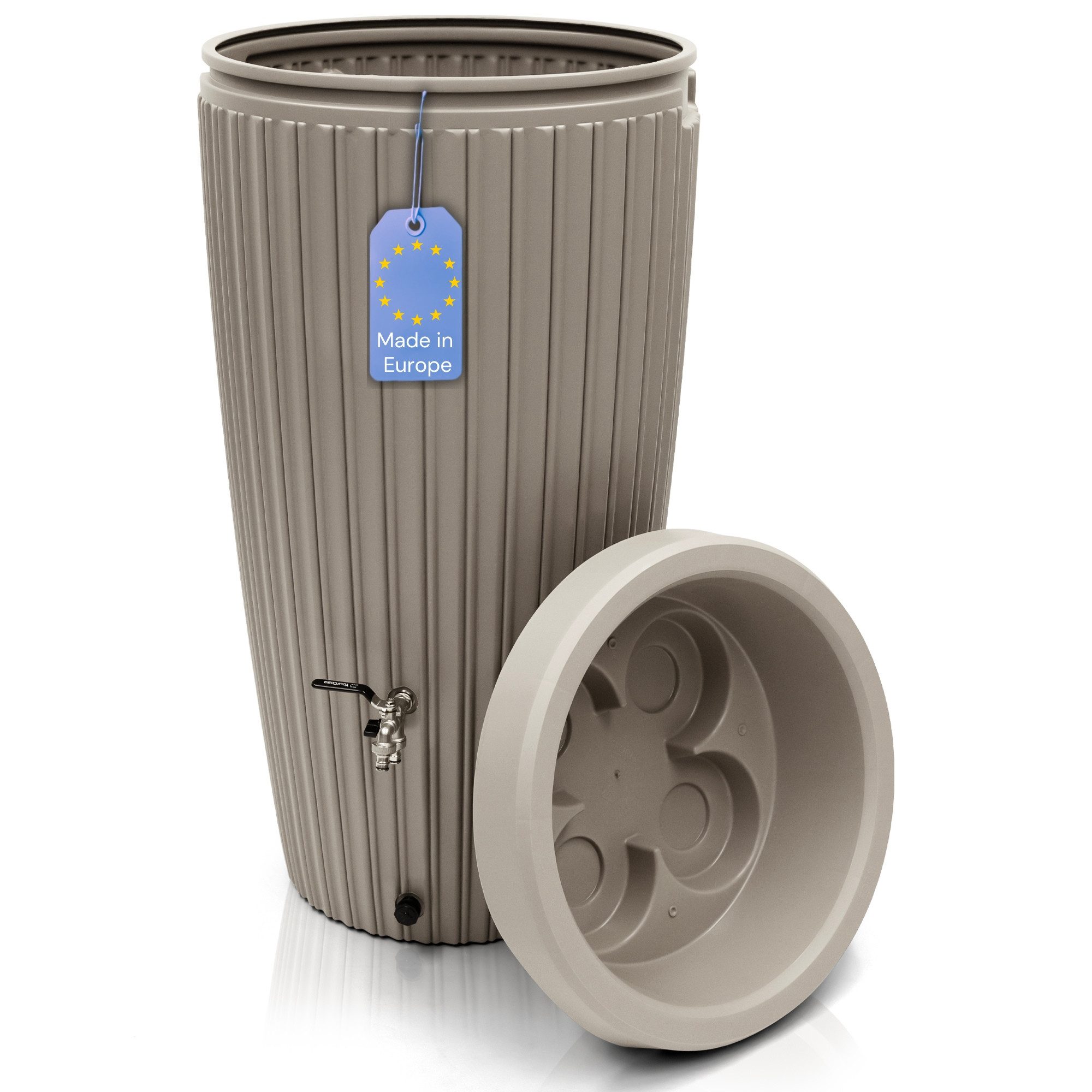 YourCasa Regentonne 240 Liter [RainCatcher] Messing Wasserhahn & Deckel Regenfass, BxTxH: 59,5x59,5x112cm