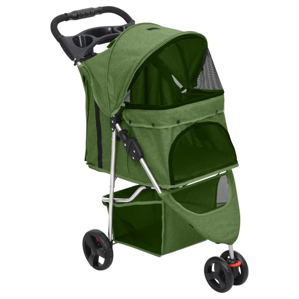 vidaXL Hundebuggy Hundewagen Faltbar Grün 80x46x98 cm Oxford-Gewebe