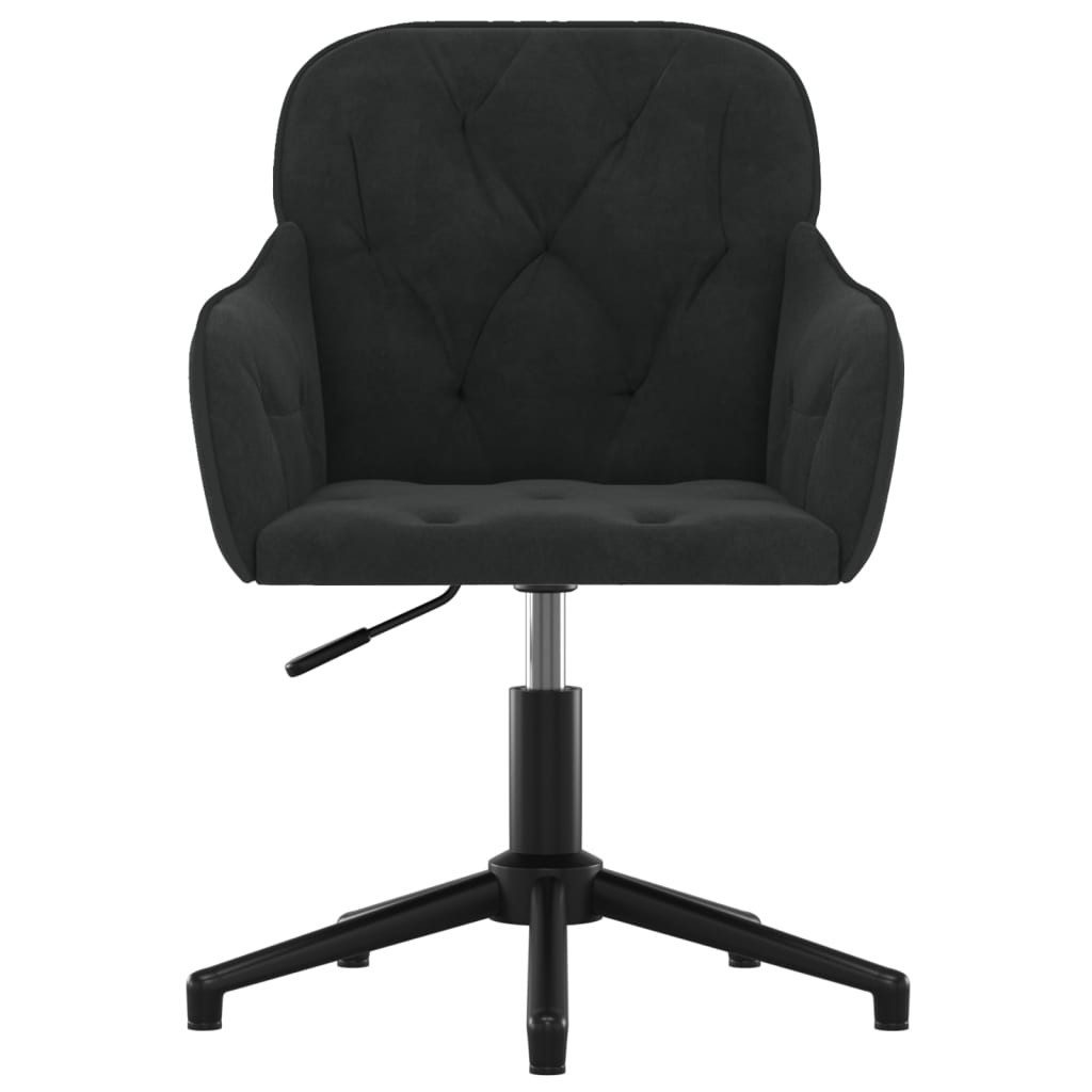 furnicato Bürostuhl Trendiger Schwarz Samt 56x61,5x(72-80) cm (1 St), Drehbarer Schreibtischstuhl mit Gasdruckfeder und Armlehnen