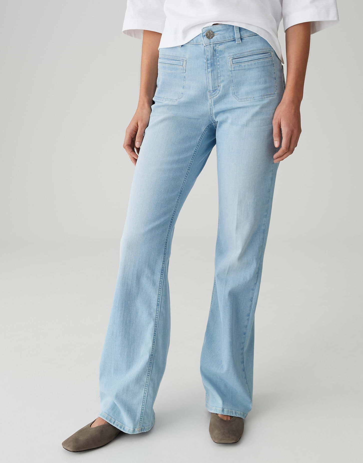 OPUS PANTS Bootcut-Jeans MELLY FRESH mit Powerstrech Mid Rise Feminische Linie mit modernem Schwung
