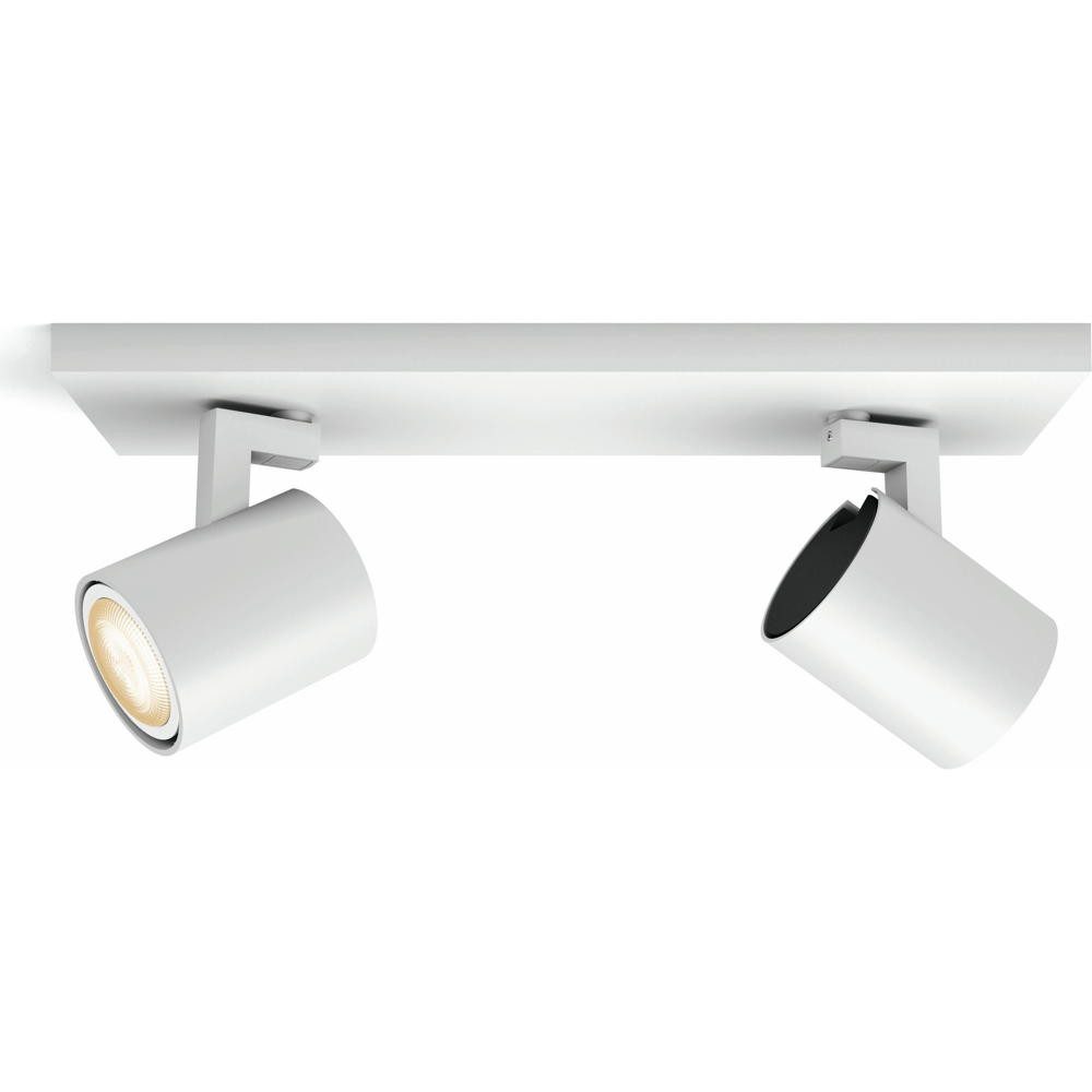 Philips Hue LED Deckenstrahler Bluetooth White Ambiance Spot Runner in Weiß 2x 5W 700lm GU10 mit, keine Angabe, Leuchtmittel enthalten: Ja, LED, warmweiss, Deckenstrahler, Deckenspot, Aufbaustrahler