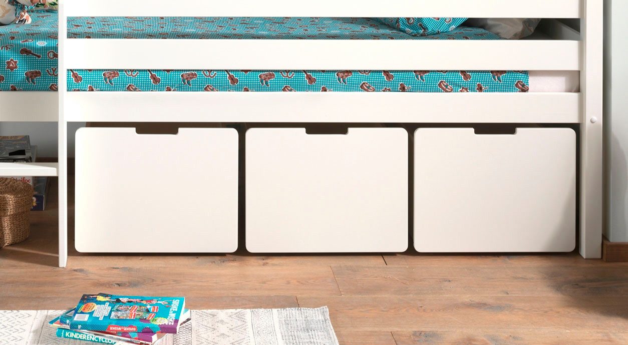 Vipack Container auf Rollen (3-er Set), hochwertiger Holzwerkstoff lackiert, 2 Farben (das Innenmaß von ca.: B: 42,4xH: 29,3xT: 56,6cm bietet viel Stauraum) universell und durch die Rollen flexibel in Räumen einsetzbar