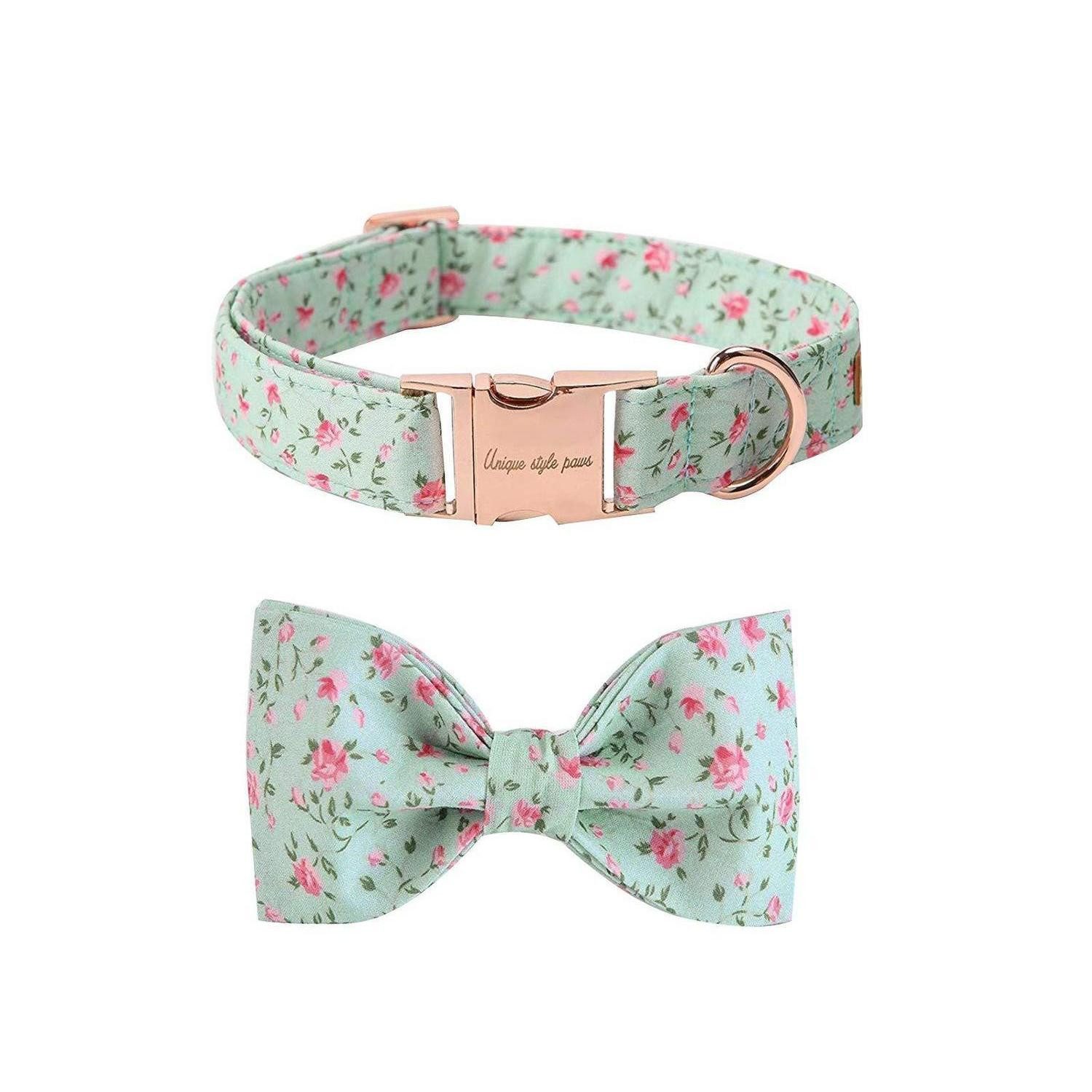 LuxusKollektion Hundefliege Halsband Fliege S Blume, Textil