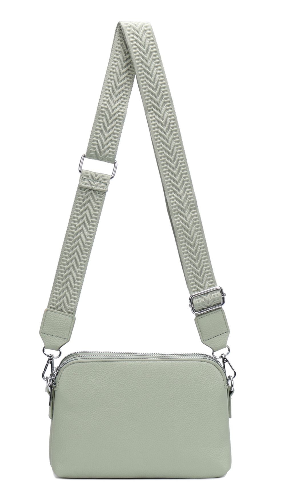 ITALYSHOP24 Schultertasche Damen Tasche Bodybag Umhängetasche Crossbody Brusttasche Handtasche, Crossover Muster Taschengurt Smartphone Geldtasche Abend Handy Clutch