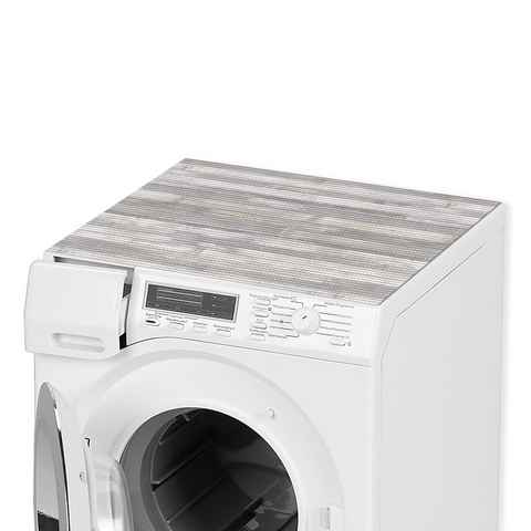 matches21 HOME & HOBBY Antirutschmatte Waschmaschinenauflage Holz grau 65 x 60 cm rutschfest, Waschmaschinenabdeckung als Abdeckung für Waschmaschine und Trockner