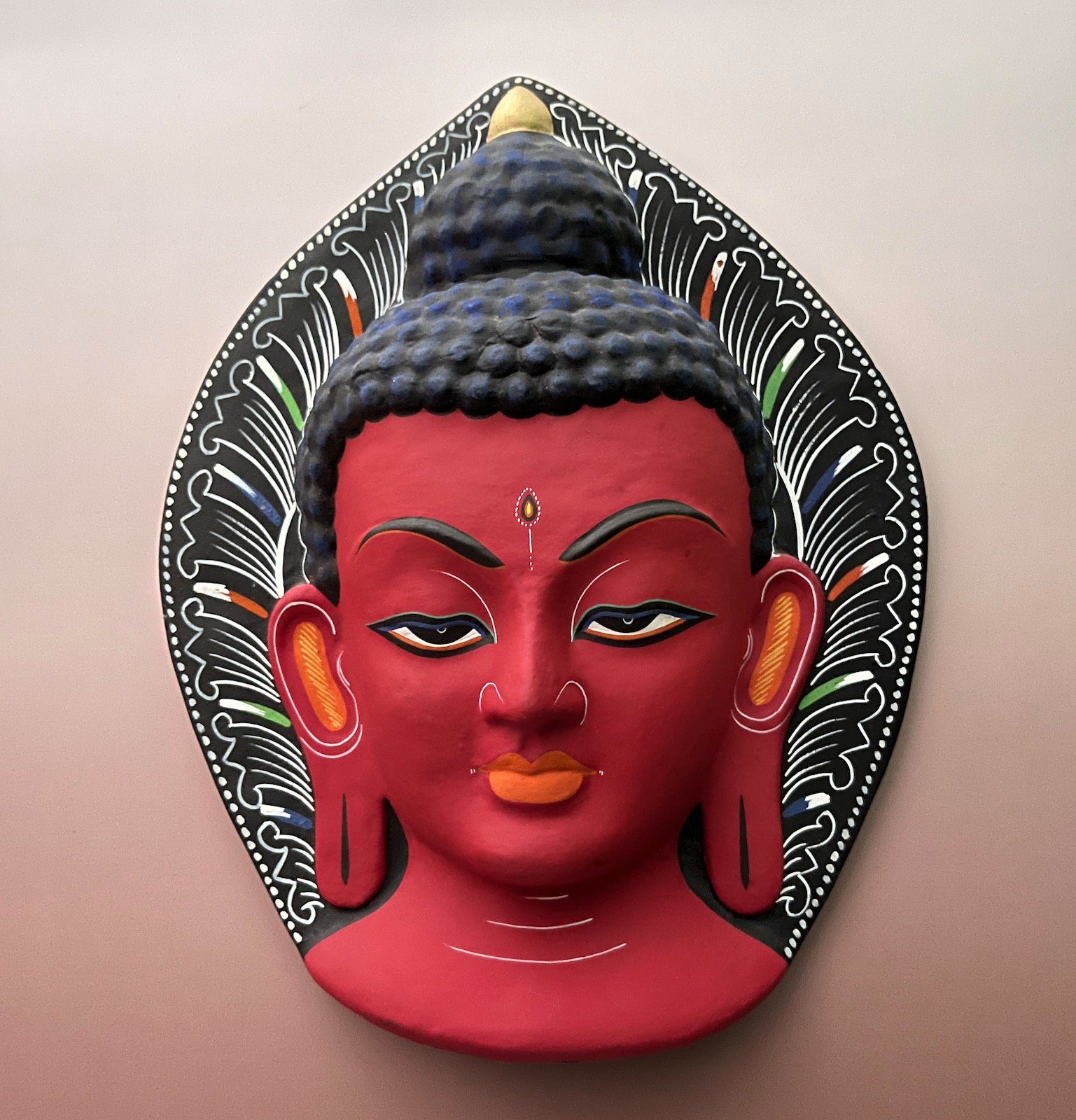 LifeStyle Pappmache Maske Asien Kopf Buddhafigur Buddha Figur Nepal