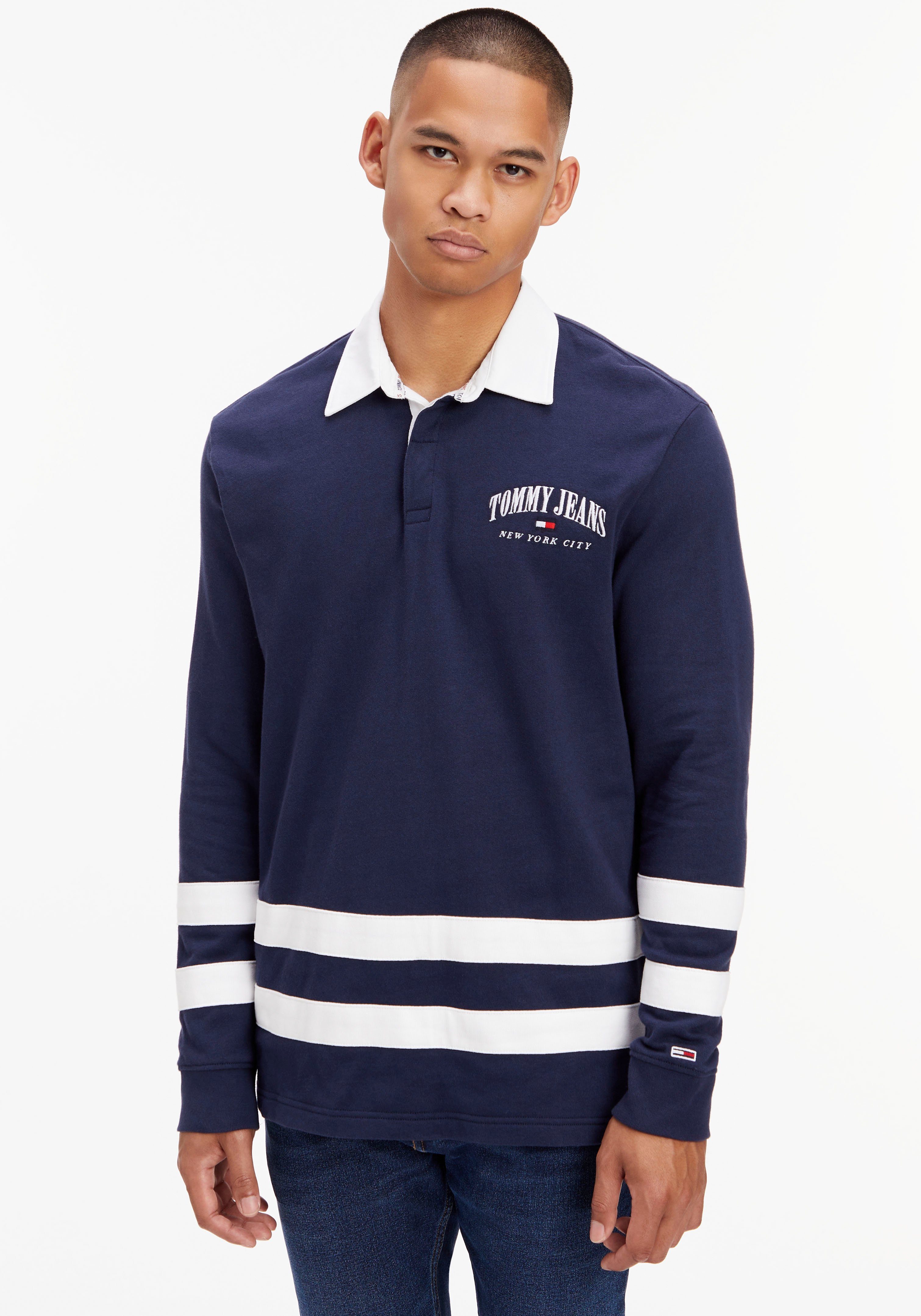 Tommy Jeans Langarmshirt TJM RLXD VARSITY RUGBY mit Polokragen | Klassische Hemden