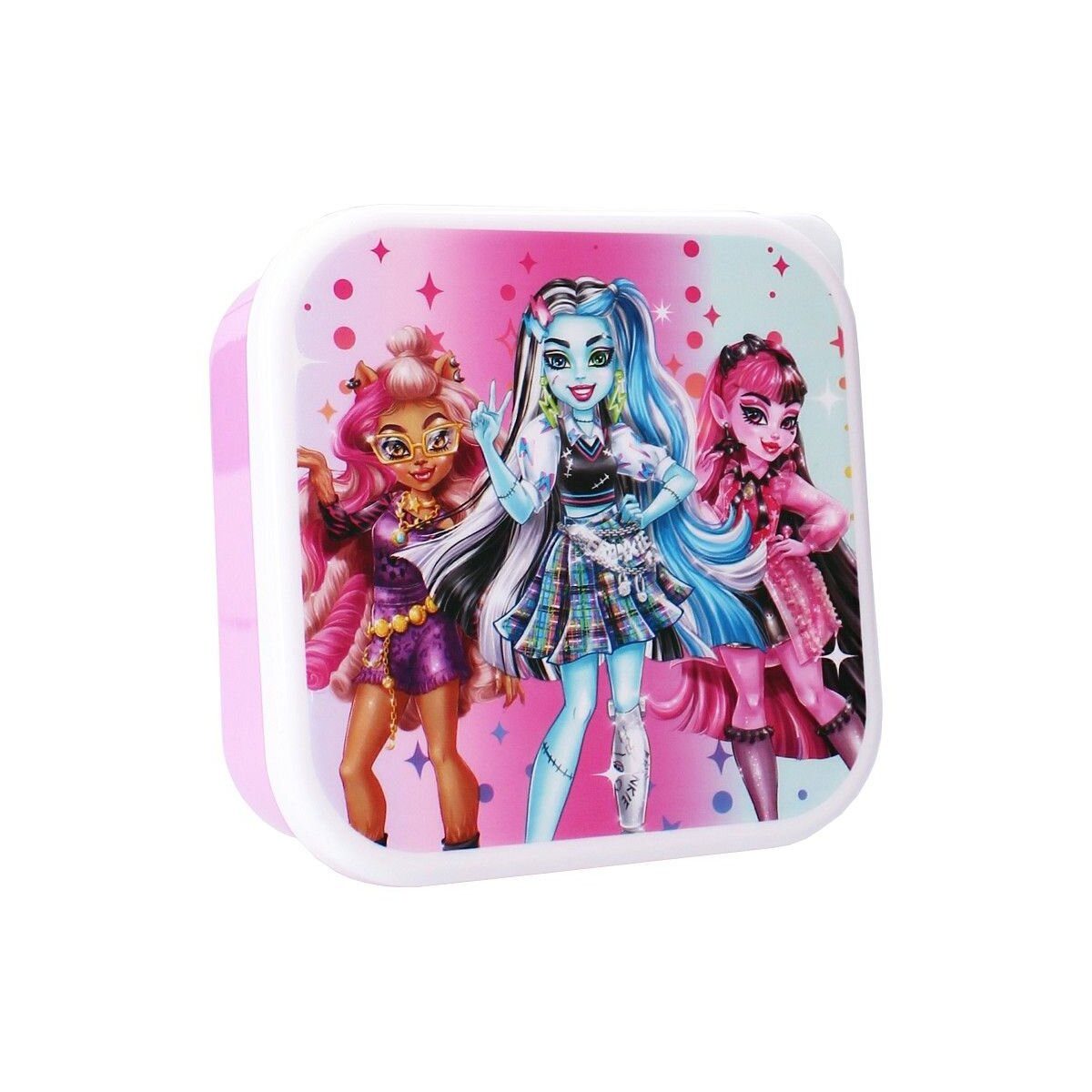 Monster High Lunchbox Monster High Brotzeitbox 3in1 Lunchbox für Schule, Freizeit, Kunststoff, (1-tlg)