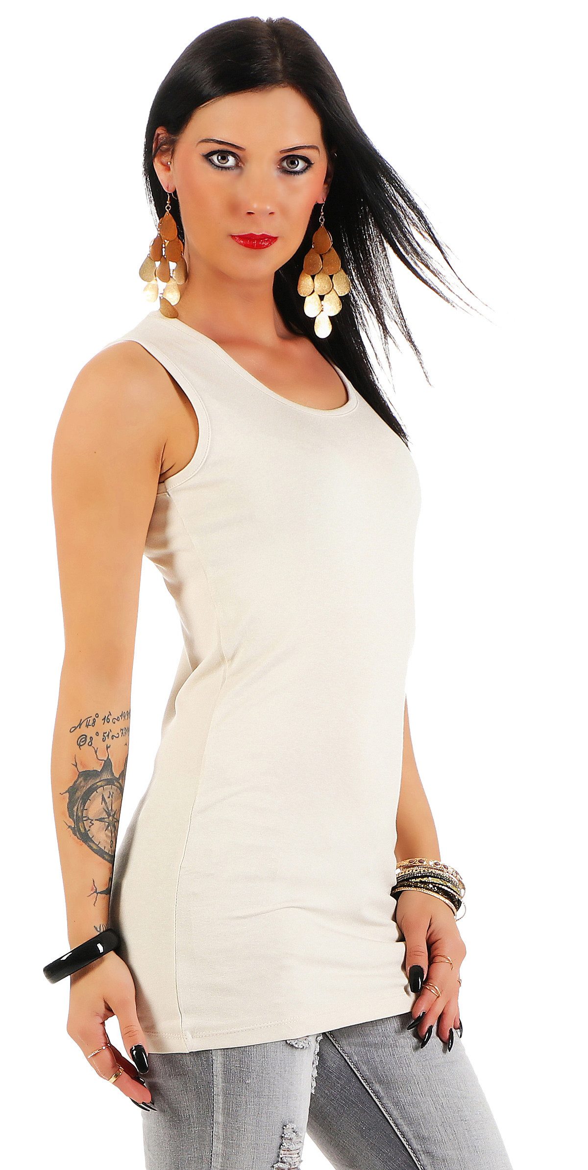 Mellice Longshirt Damen Longshirt Tank Top Longtop