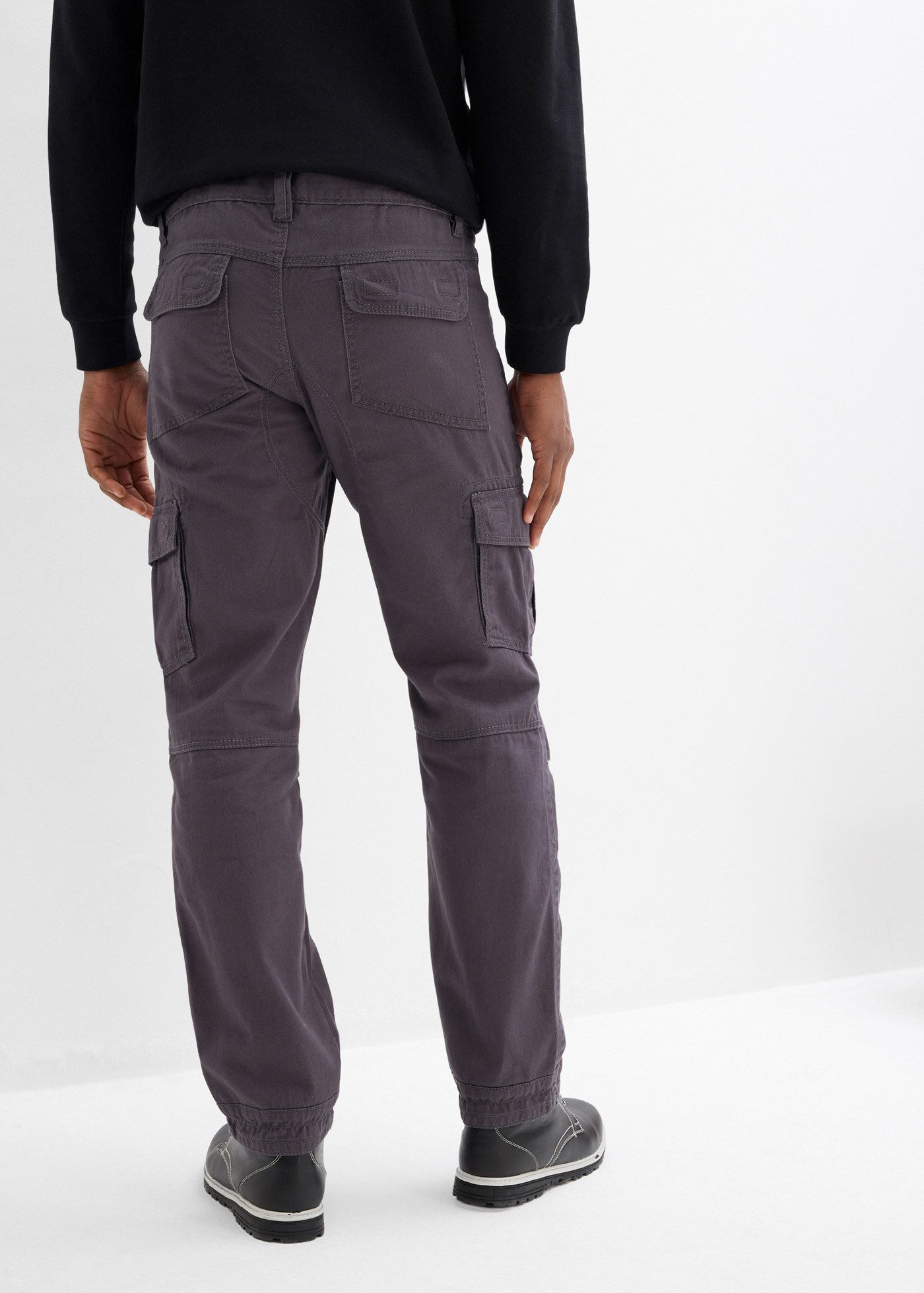 bonprix Cargohose (1-tlg) aus Baumwolle, mit Reißverschlussdetail, relaxed fit Passform