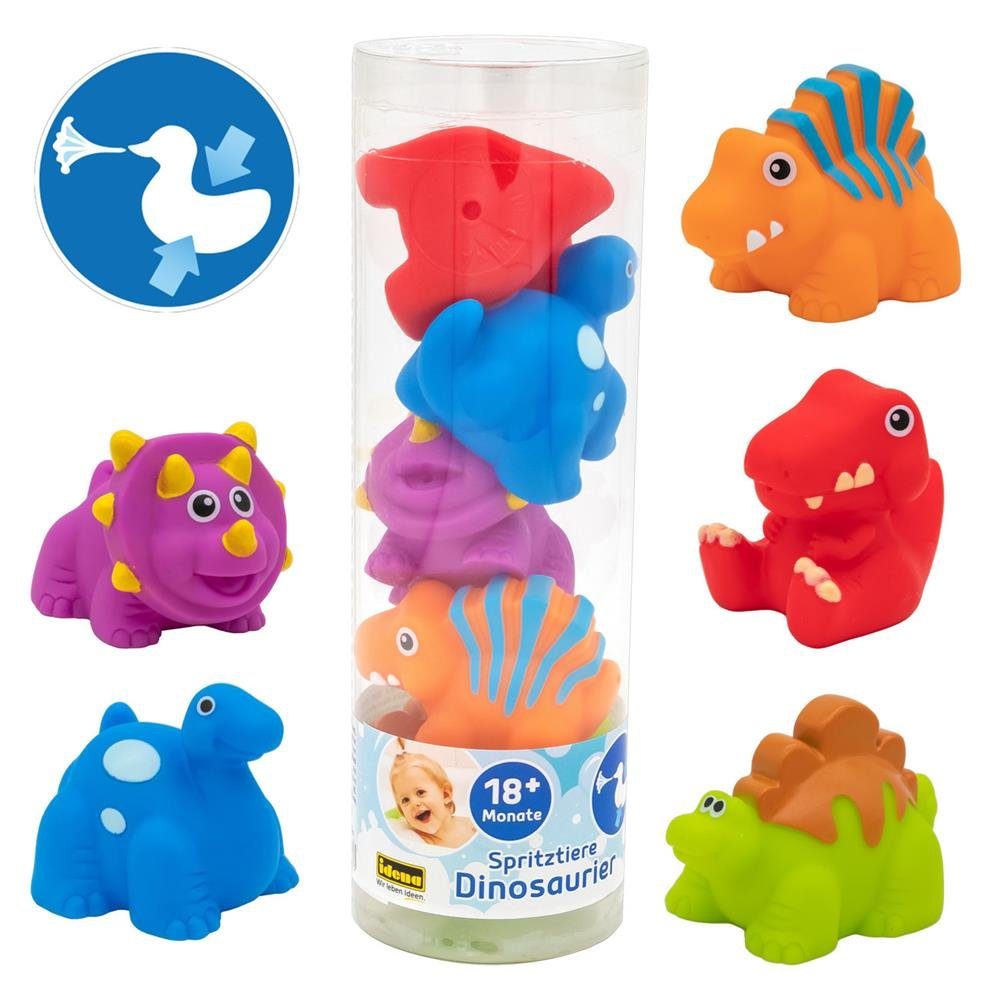 Idena Badespielzeug Spritztier-Set Dinosaurier 5-teilig, Badespielzeug-Set  Wasserspielzeug Badewannenspielzeug, Set enthält: 5 unterschiedliche  Dinosaurier