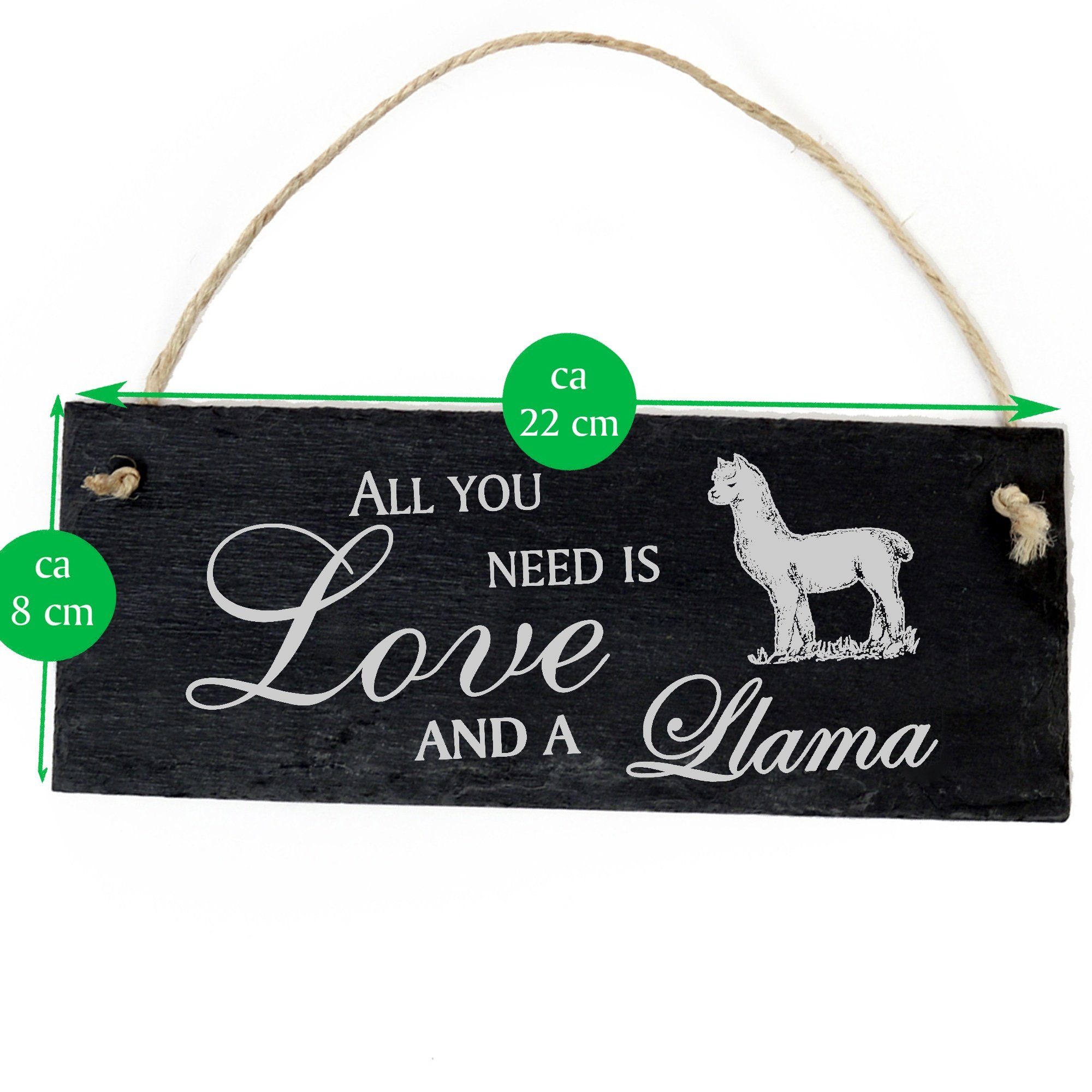 Dekolando Hängedekoration niedliches Lama 22x8cm Llama Love is All you and a need