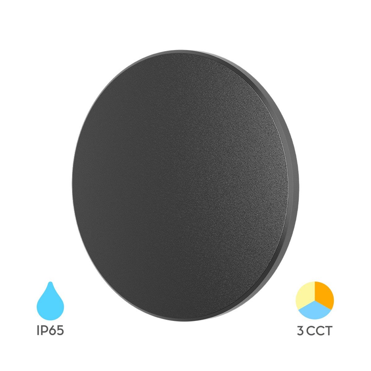 Braytron LED Wandleuchte 10W Designer Deckenleuchte rund indirekte Beleuchtung IP65 18cm, LED fest integriert, Neutralweiß, Kaltweiß, Warmweiß, Energieeffizient, Flimmerfrei, Langlebig, Spritzwassergeschützt, 3CCT