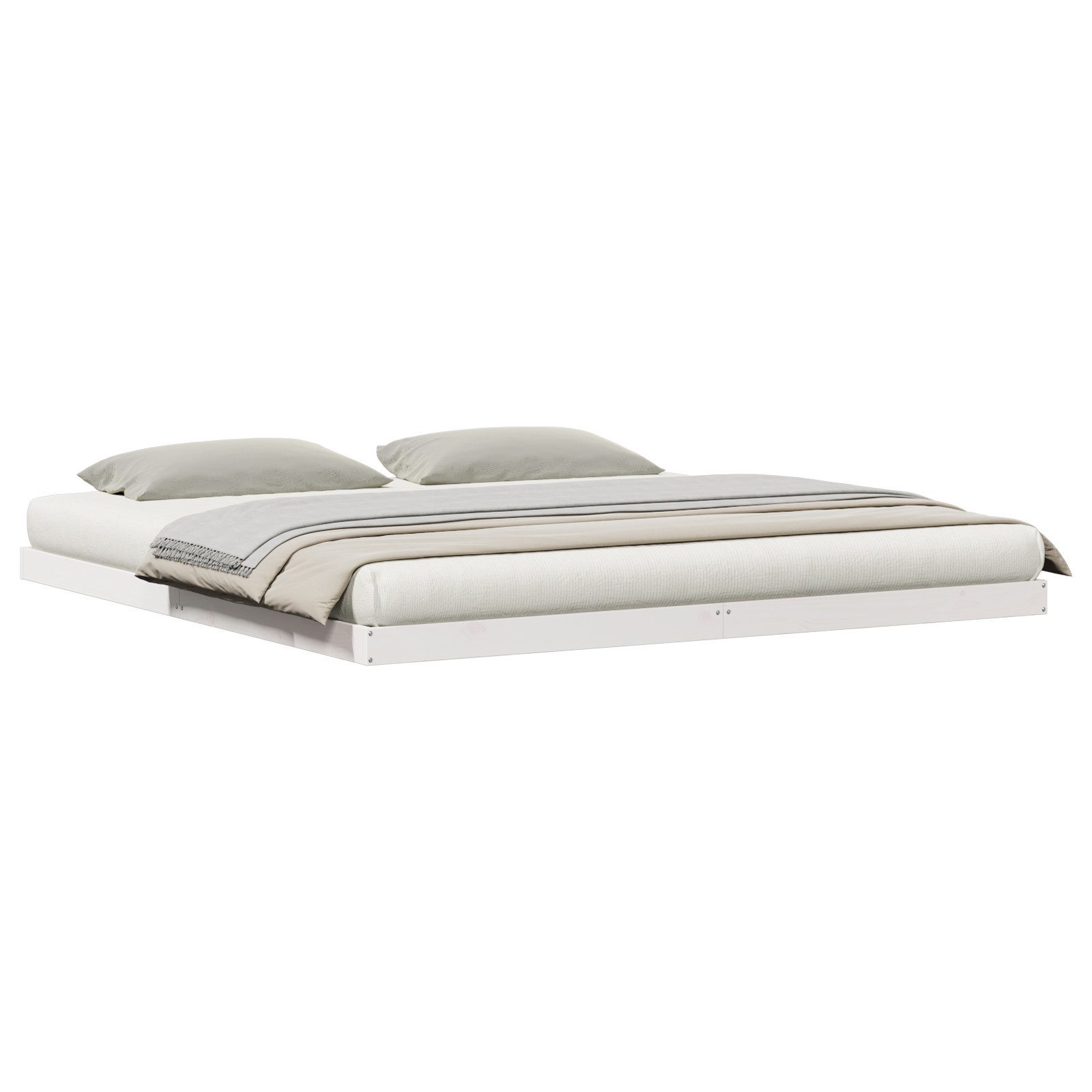 vidaXL Bett Bodenbett Weiß 200x220 cm günstig online kaufen