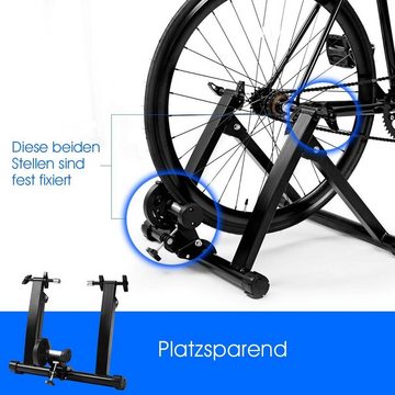 KOMFOTTEU Rollentrainer Fahrrad, klappbar, 150kg Belastbar, geeignet für 26-28 Zoll-Räder