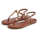 Vivance by Lascana Sommerschuh, offener Schuh, Sandalette, Sandale mit goldfarbenen Schmuckelementen VEGAN