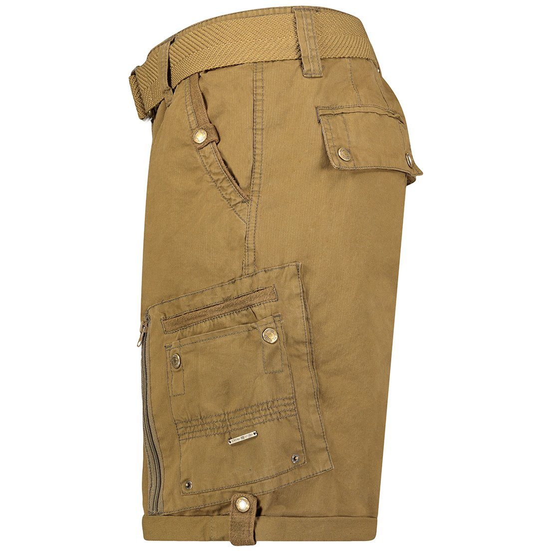 Geo Norway Cargoshorts Geo Norway Herren Shorts PASSPARTOUT (mit abnehmbarem Gürtel) in Unifarbe