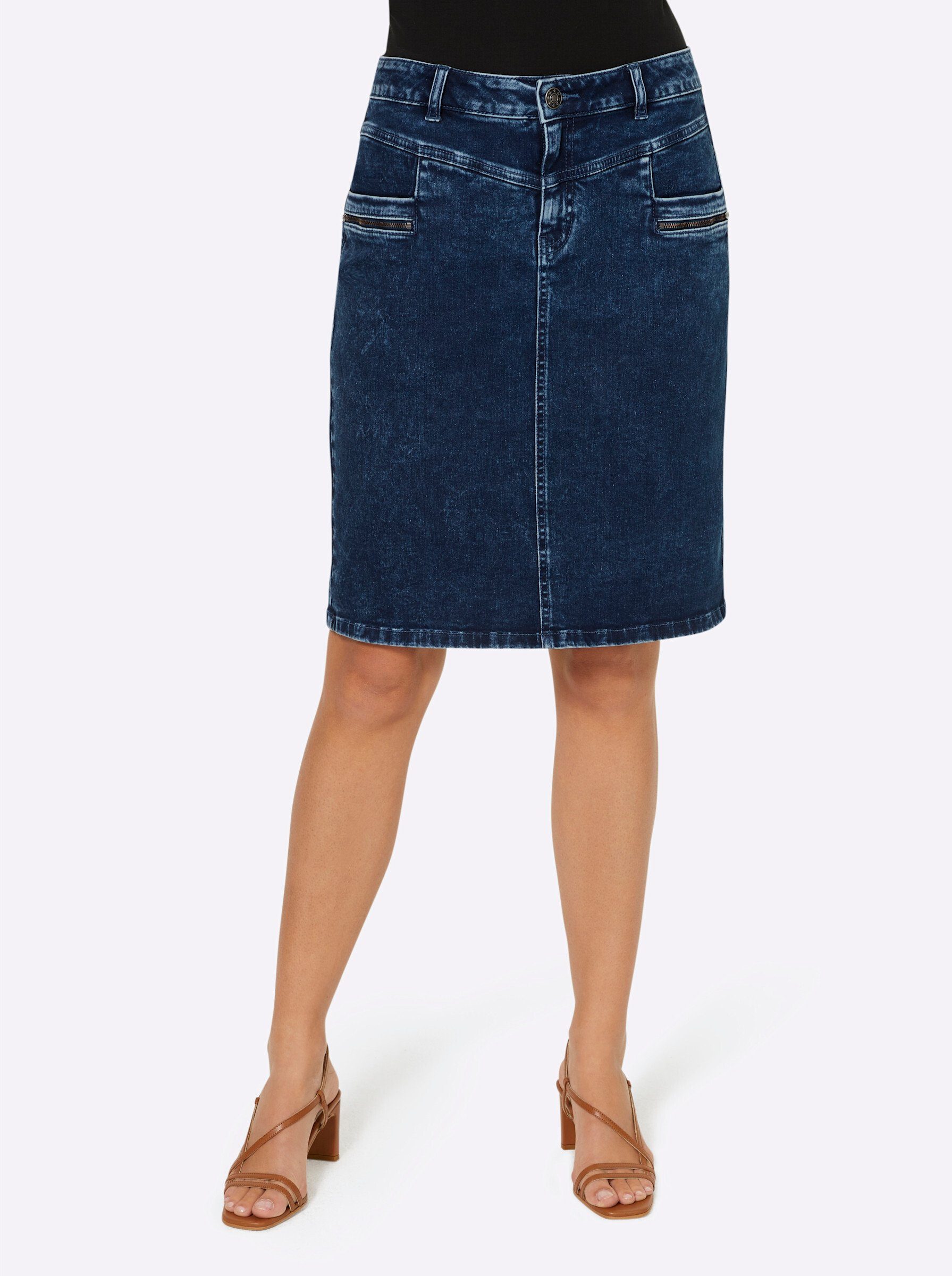 heine A-Linien-Rock Jeans-Rock günstig online kaufen