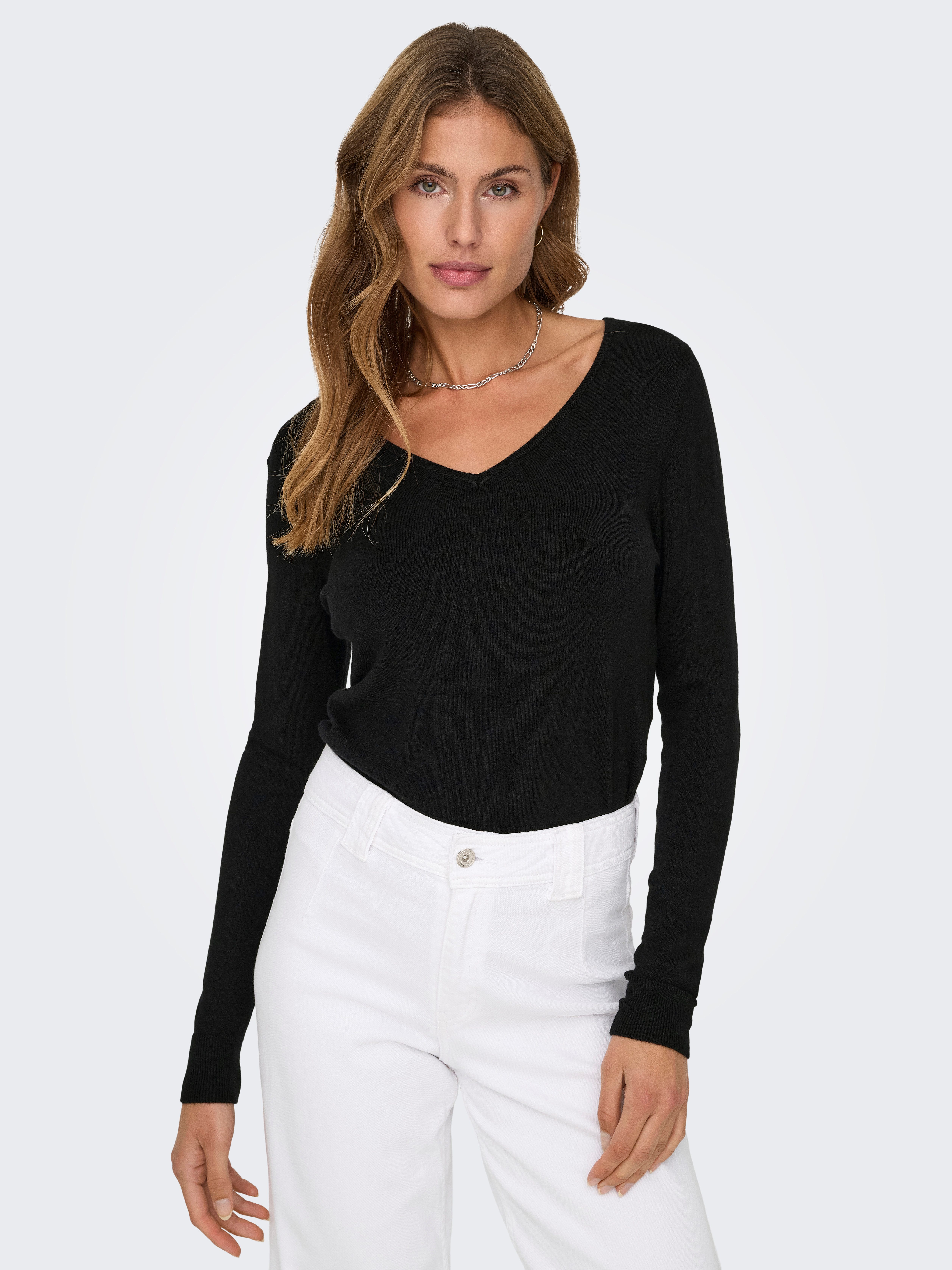 ONLY Strickpullover ONLVENICE LIFE LS VNECK günstig online kaufen
