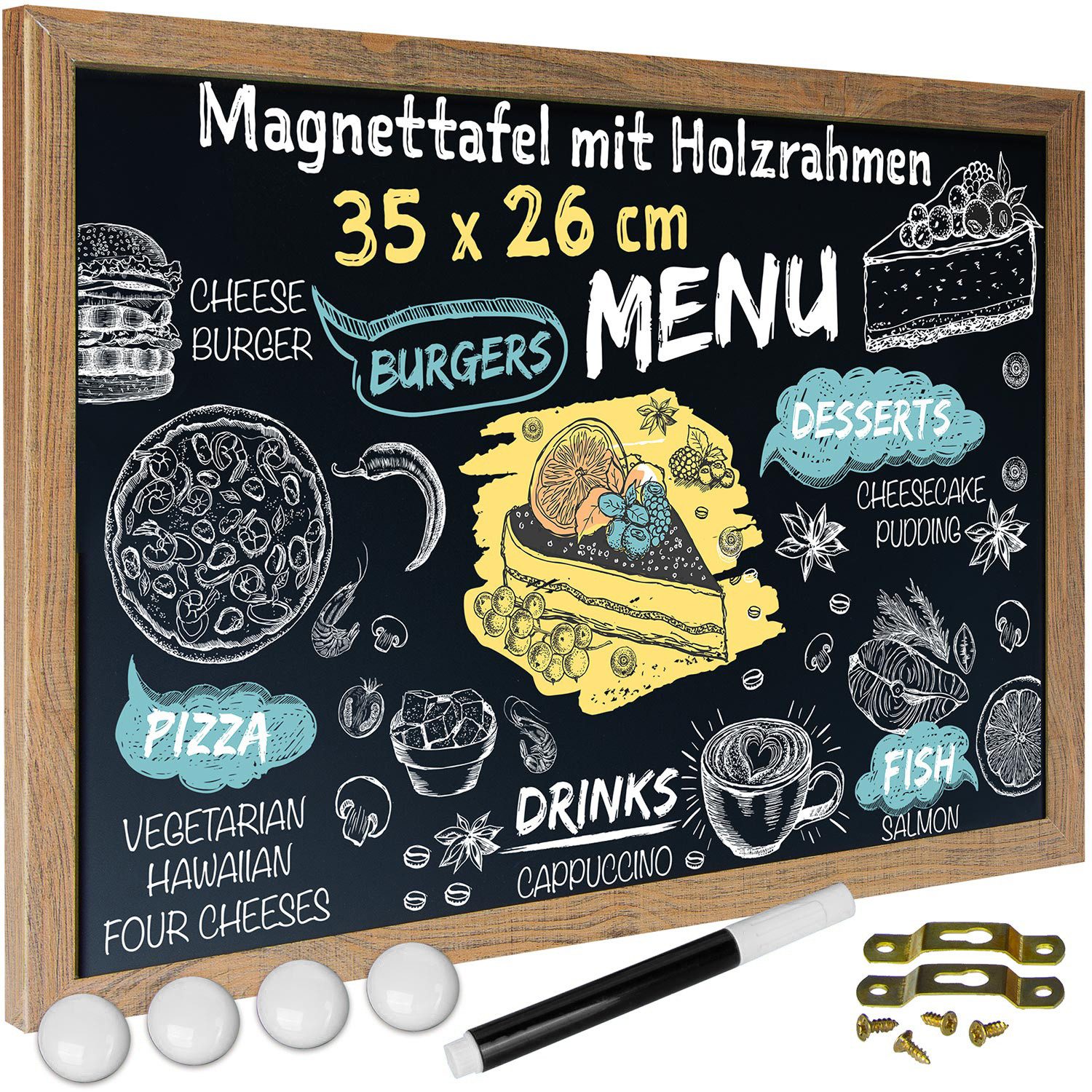 Goods+Gadgets Magnettafel Kreidetafel, (Magnet-Tafel zum Aufhängen, mit Hol günstig online kaufen
