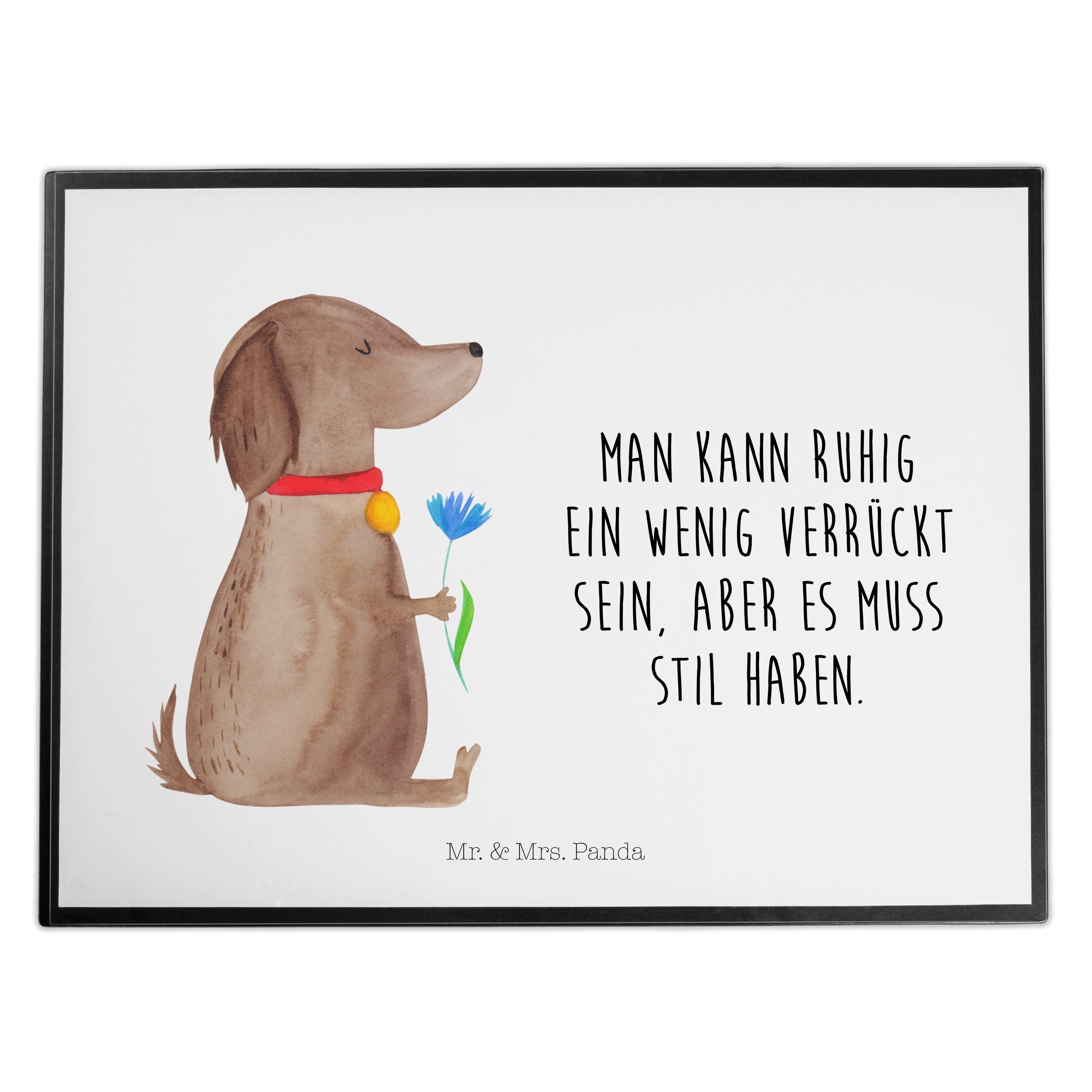 Mr. & Mrs. Panda Schreibtischunterlage »Hund Blume Weiß Unterlage