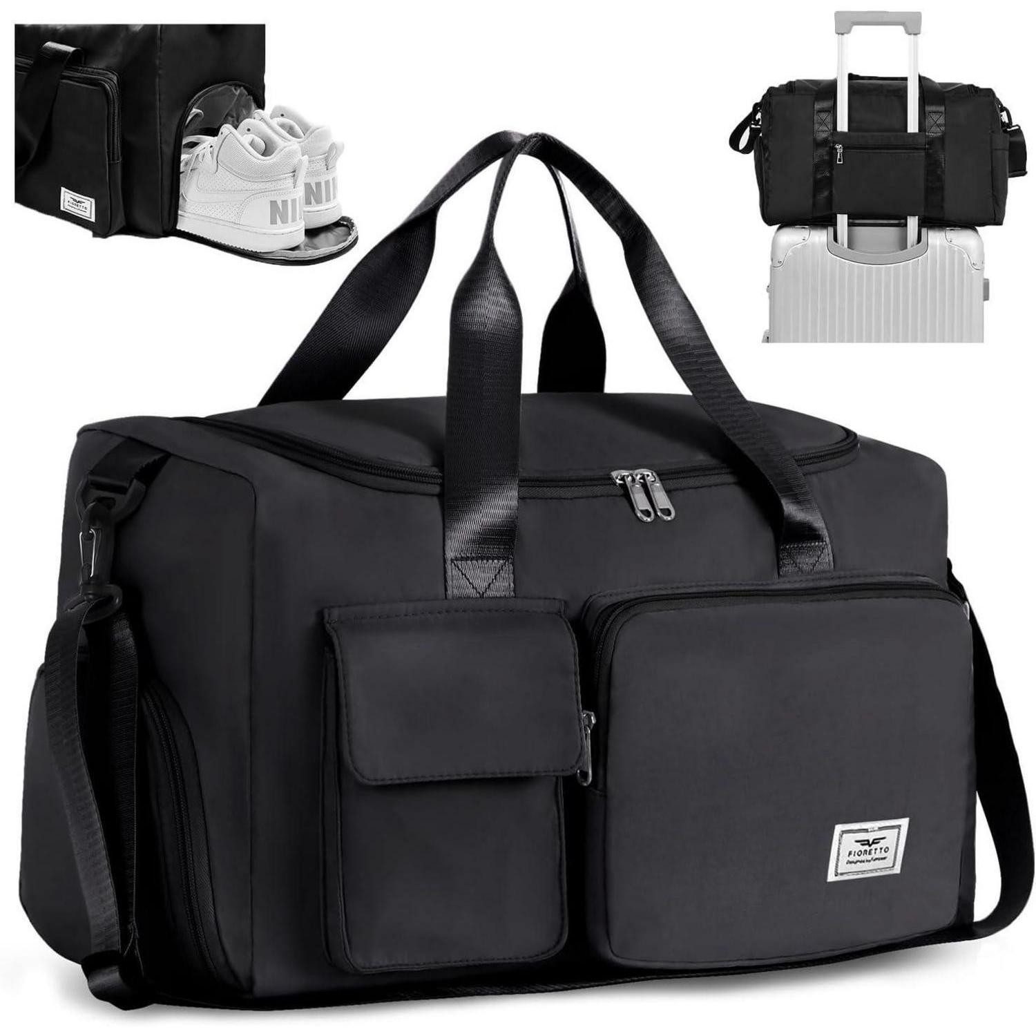 Sporttasche Damen Sporttasche 35L Faltbare Reisetasche mit Schuhfach und