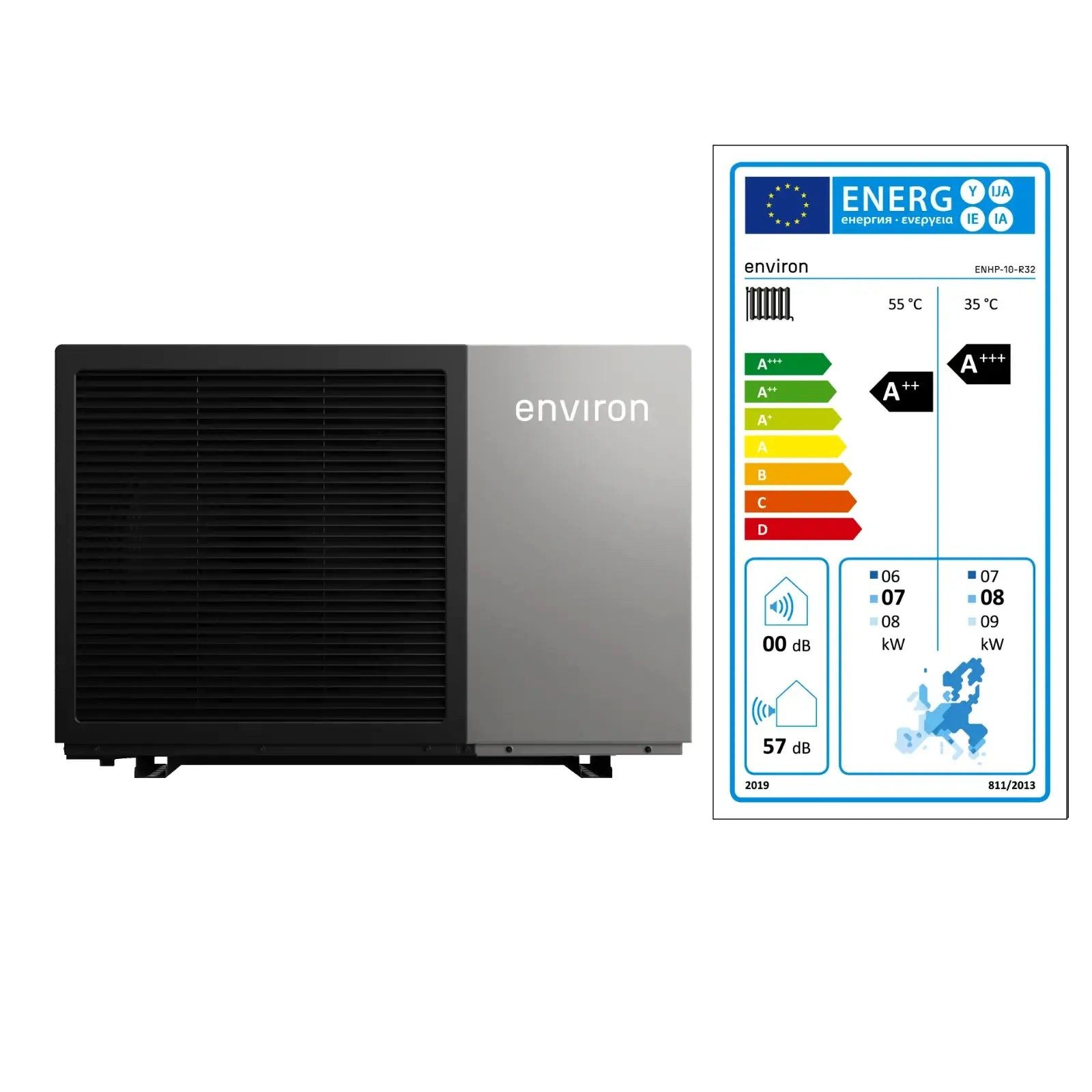 Environ Luftwärmepumpe EcoHeat Monoblock Wärmepumpe R32 – 10 kW