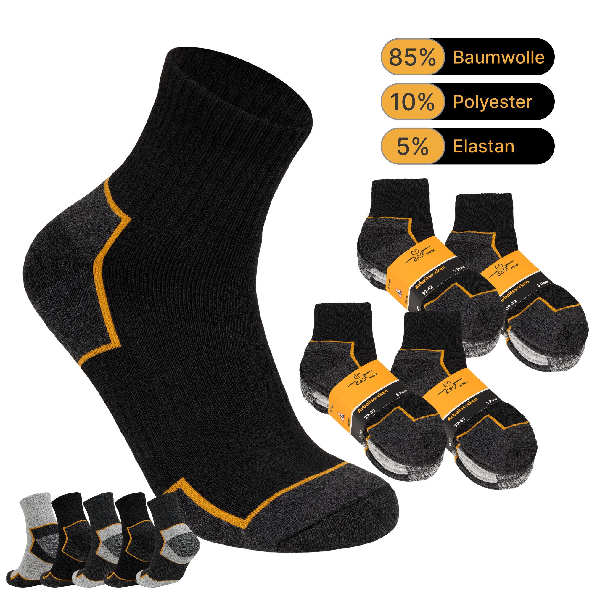 Arbeitssocken Herren Arbeitssocken 5/10/20 Paar WORK Socken Sneakersocken Baumwolle